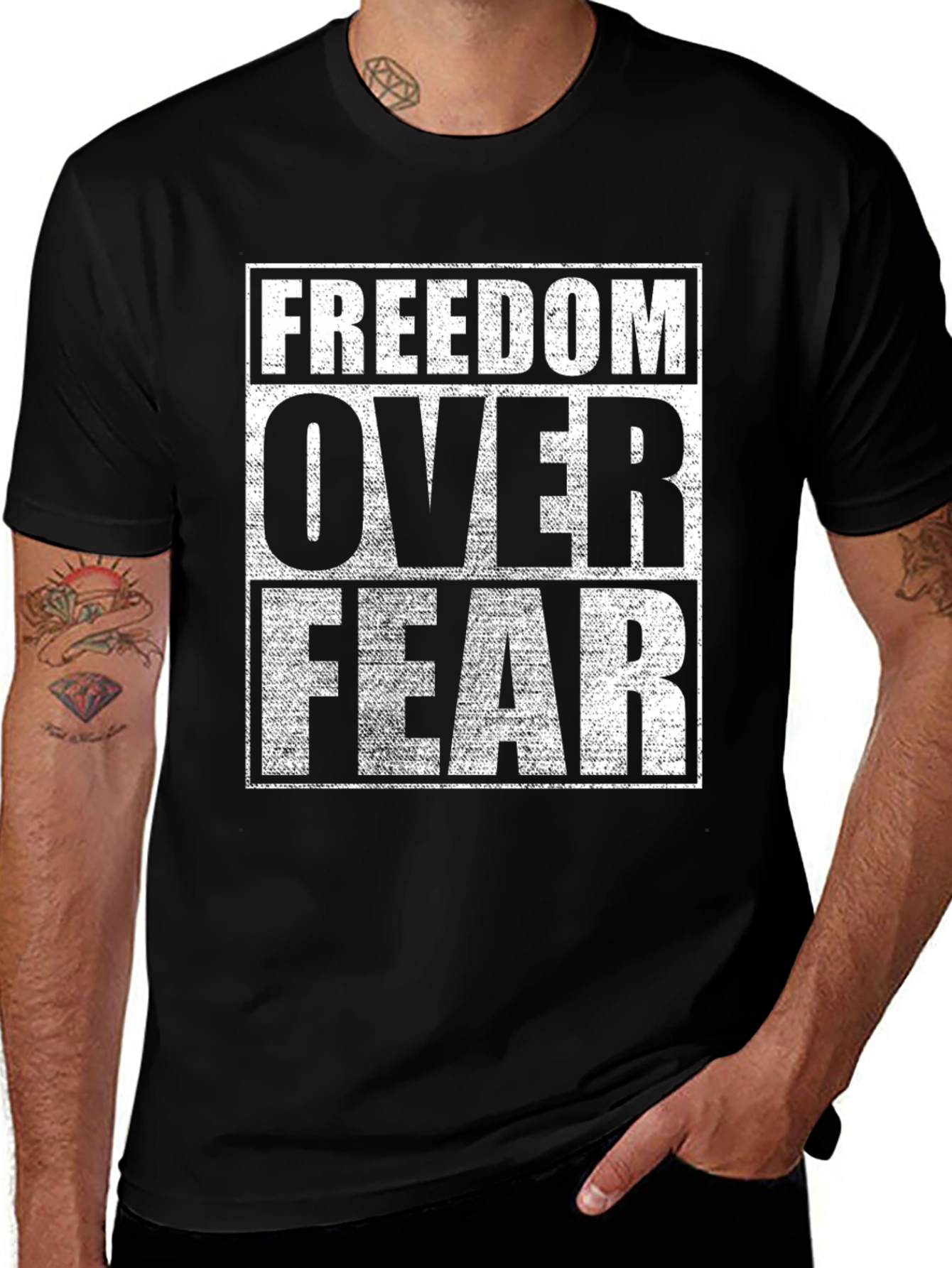 Variant 16 of Freedom Over Fear Graphic Tee - Black