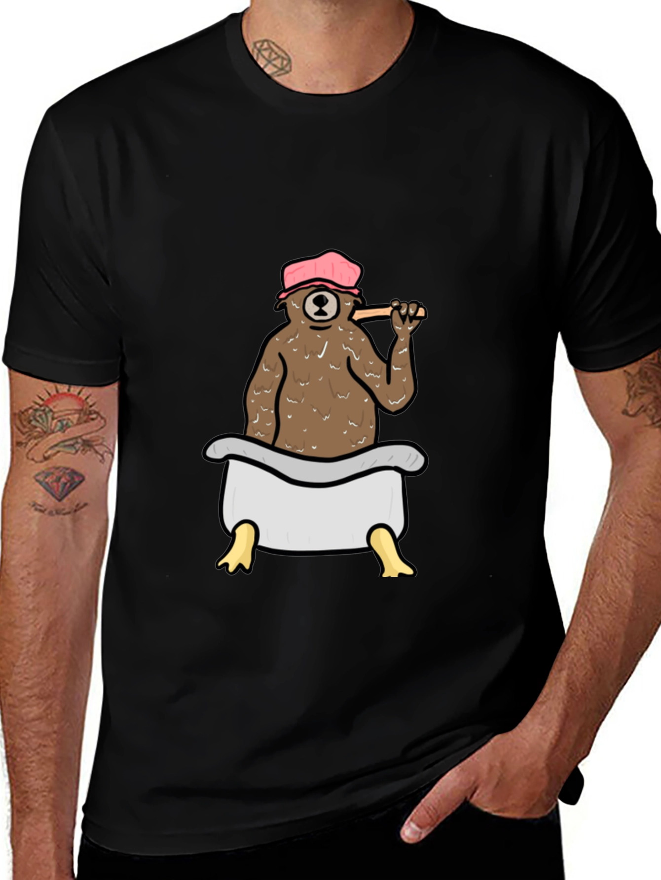 Variant 22 of Bear in Bathtub Graphic T-Shirt