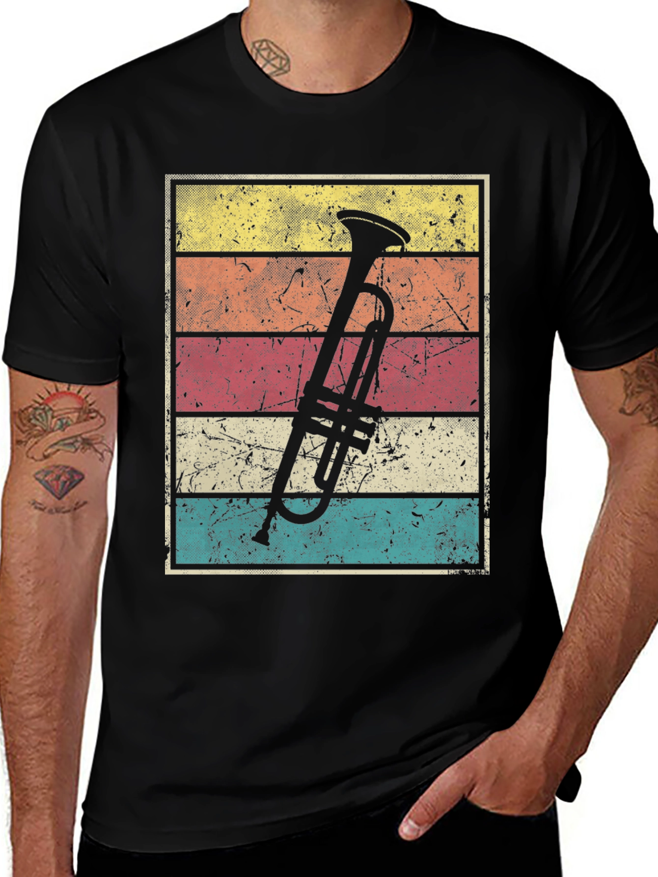 Variant 19 of Vintage Trumpet T-Shirt Retro Music Tee