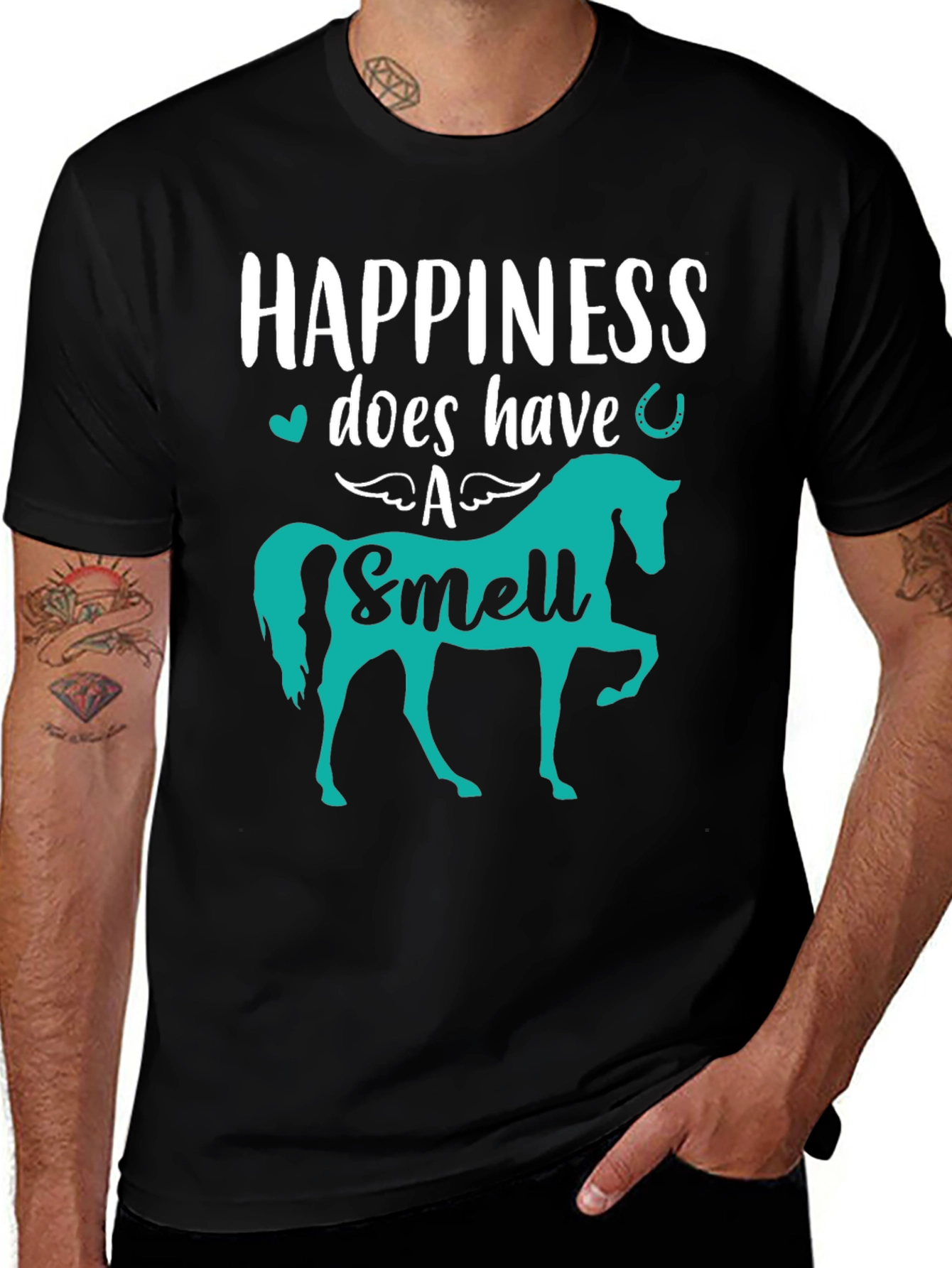 Variant 19 of Happiness Does Have a Smell Horse Graphic Tee
