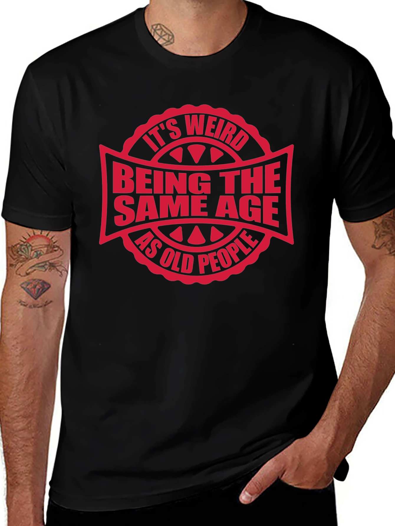 Funny "Same Age As Old People" Graphic T-Shirt