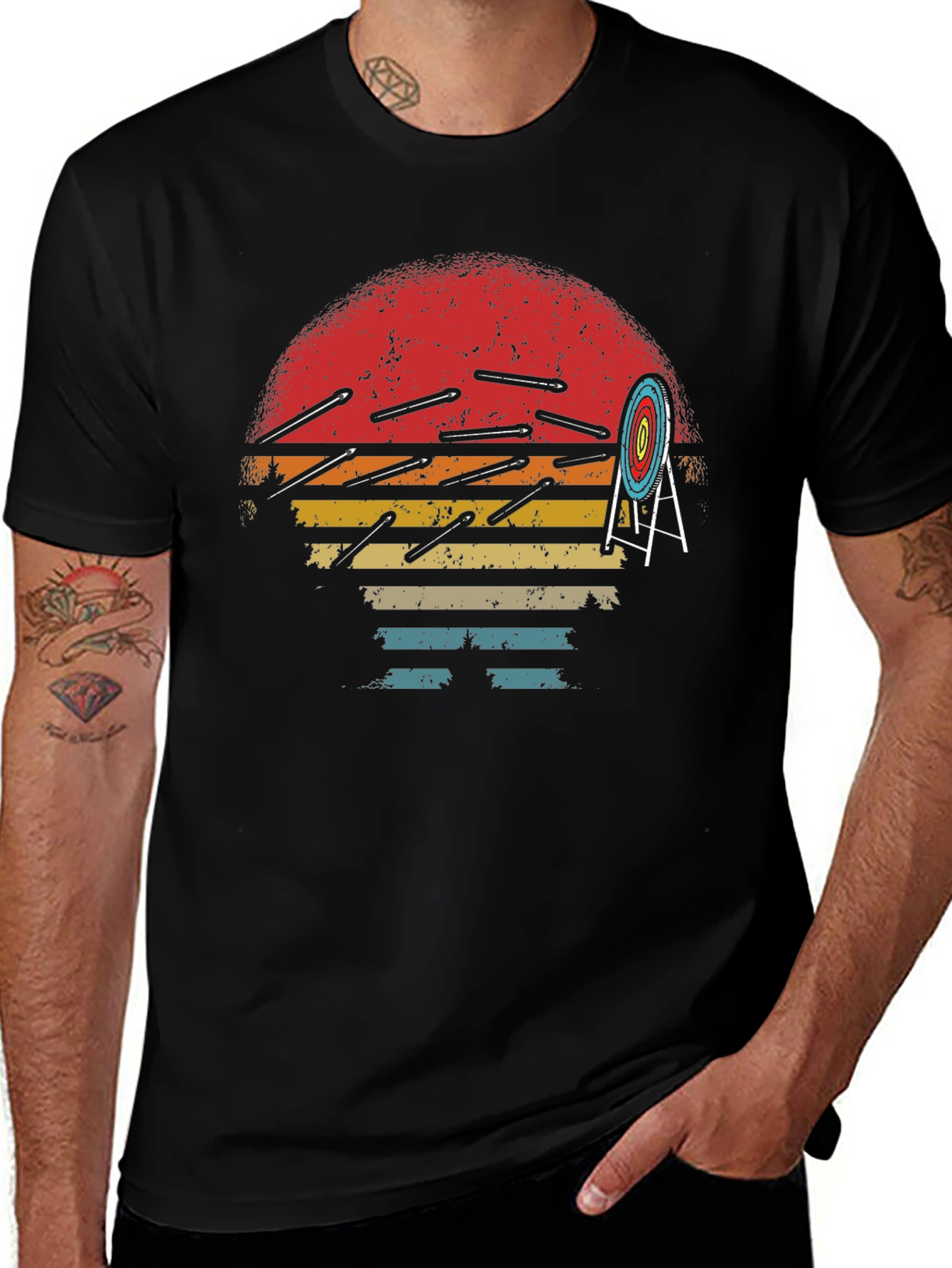 Variant 20 of Archery Arrow Sunset Graphic T-Shirt