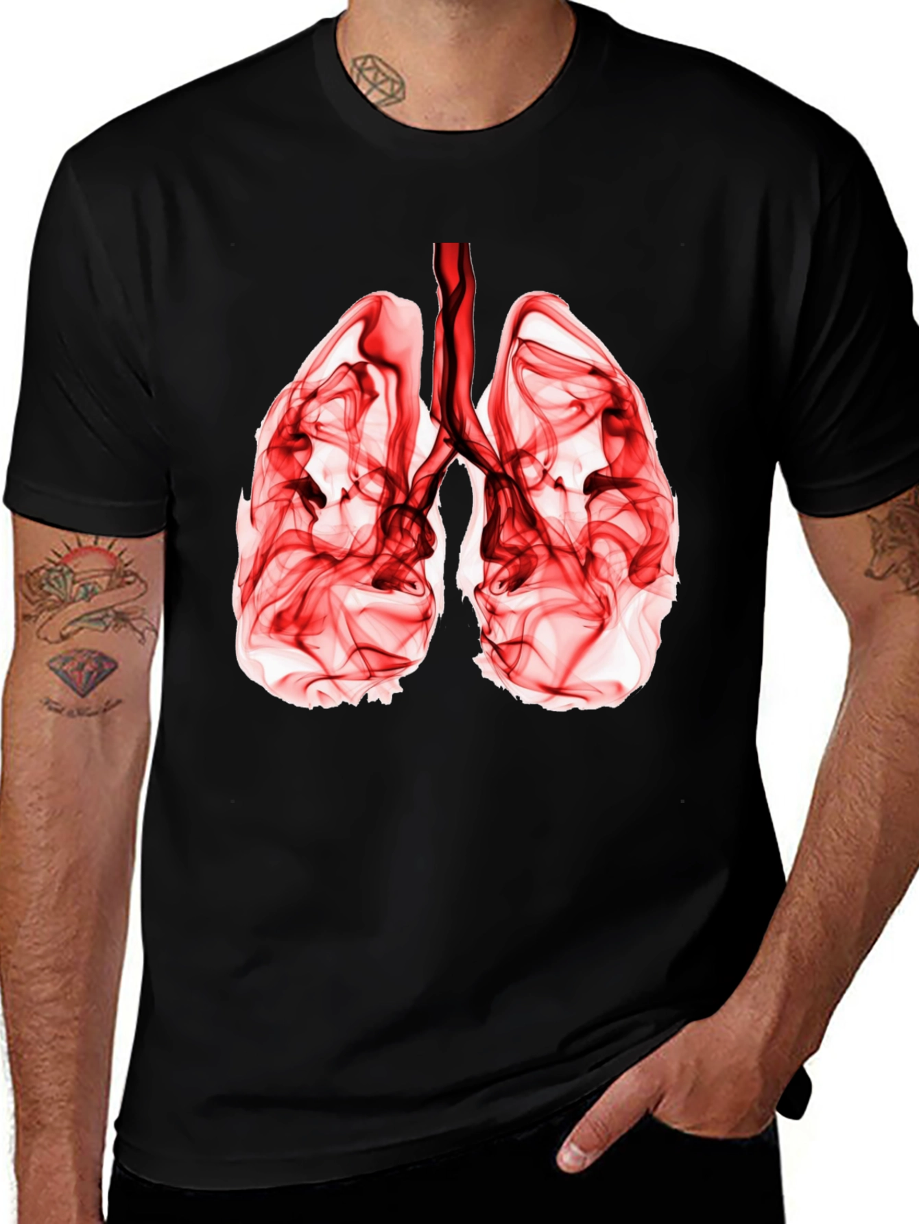 Variant 17 of Lung Graphic Black Tee