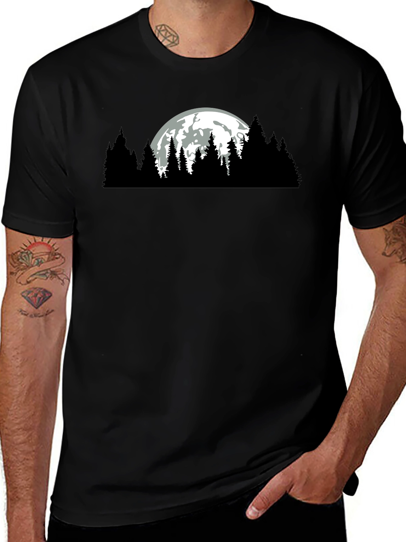 Variant 7 of Nature Moon Graphic Tee - Black
