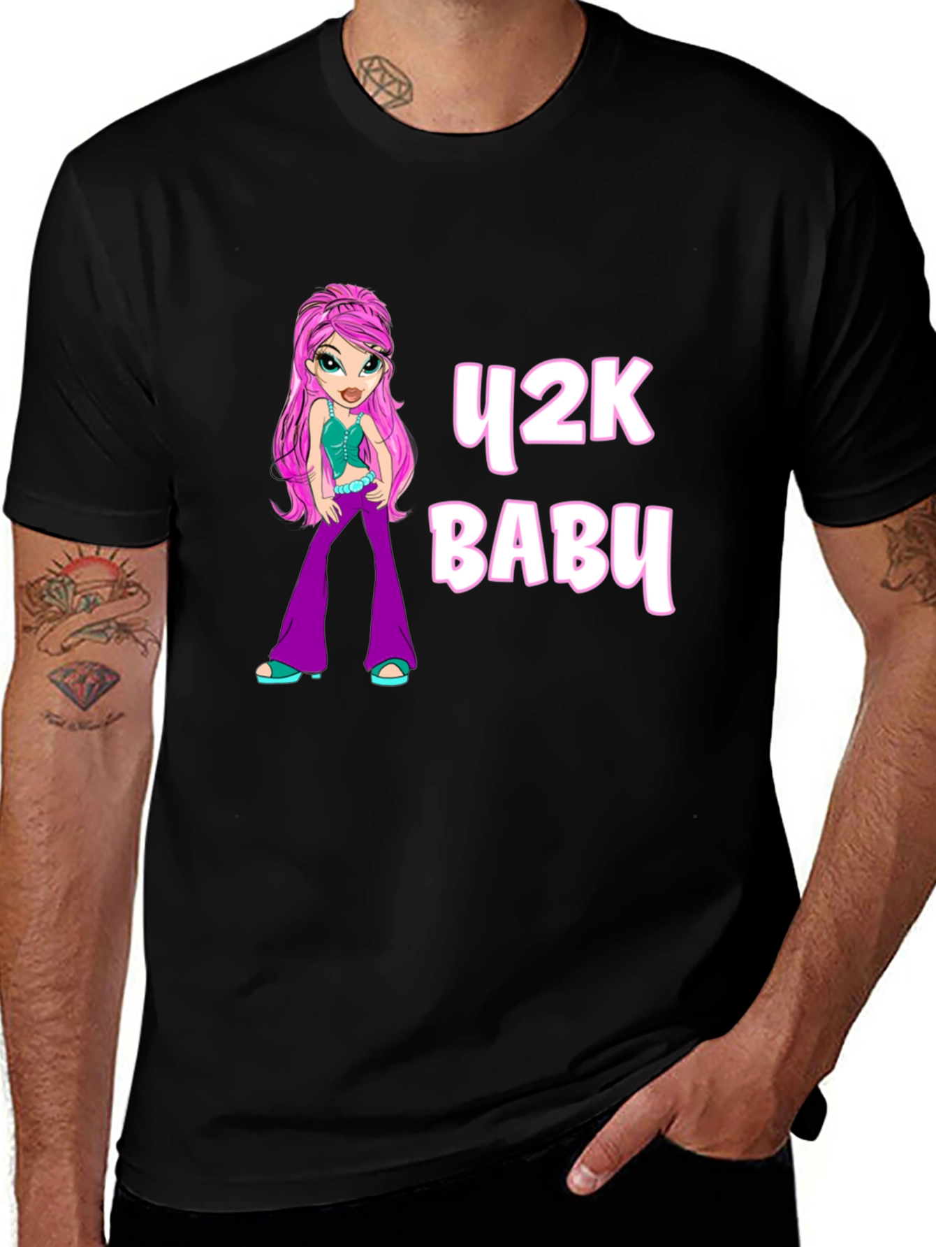 Y2K Baby Tee - Fun Graphic Print T-Shirt
