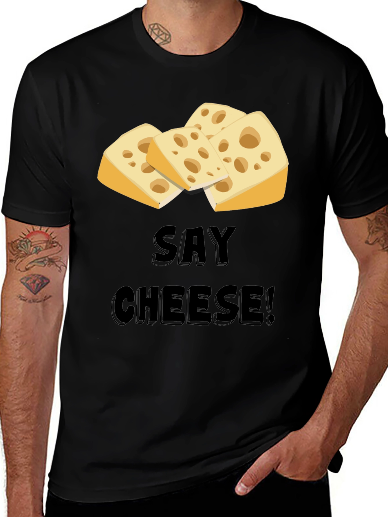 Variant 2 of Say Cheese Graphic T-Shirt - Black
