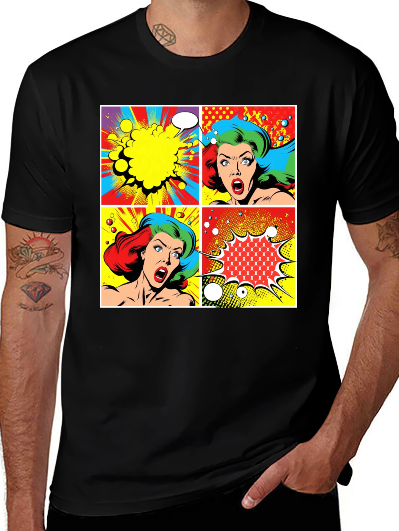 Variant 15 of Retro Comic Book Pop Art Graphic T-Shirt