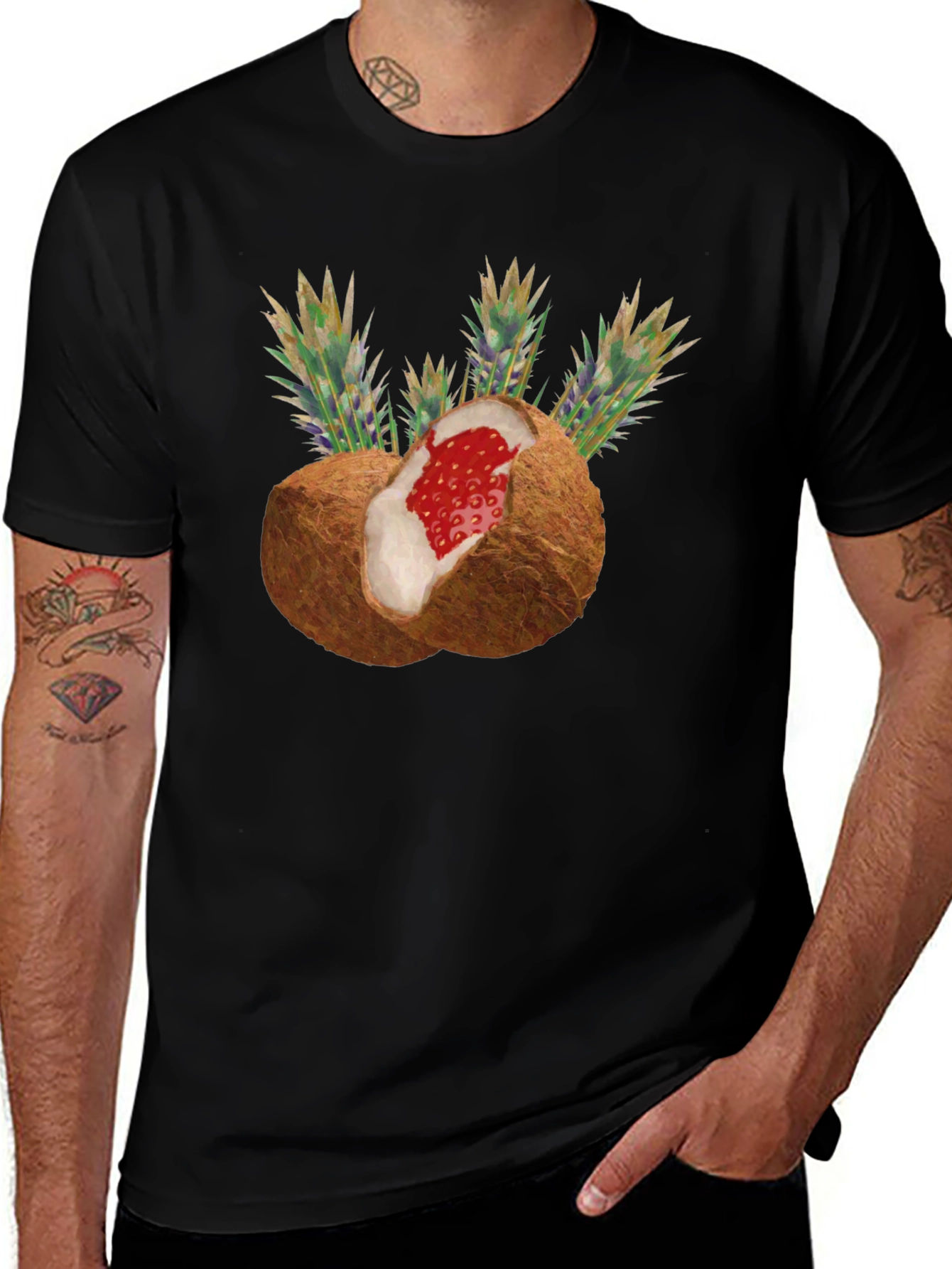 Variant 8 of Coconut Strawberry Novelty Graphic Tee