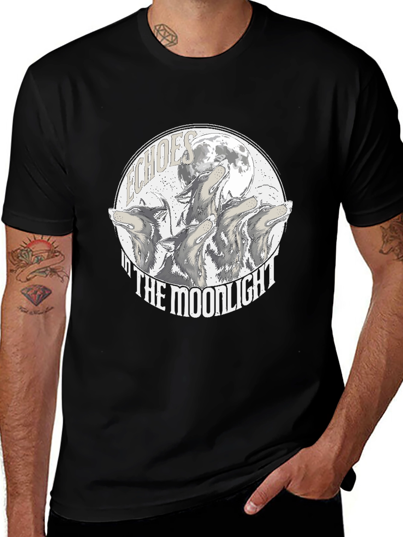 Echoes in the Moonlight Wolves Graphic Tee