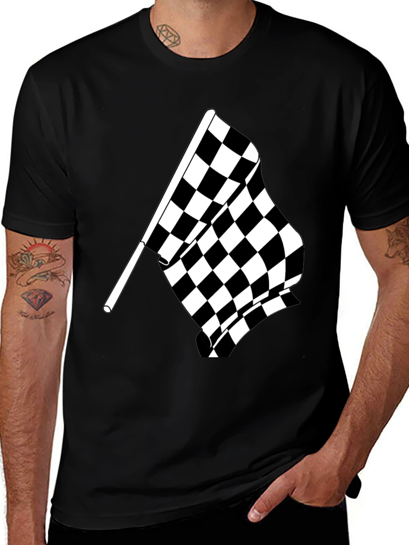 Variant 29 of Checkered Flag Graphic Tee - Racing Fan Apparel