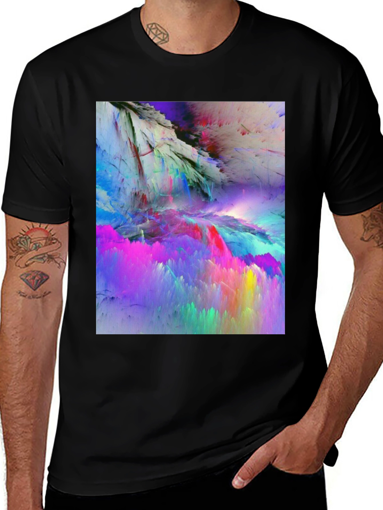 Variant 25 of Abstract Art Print Black T-Shirt