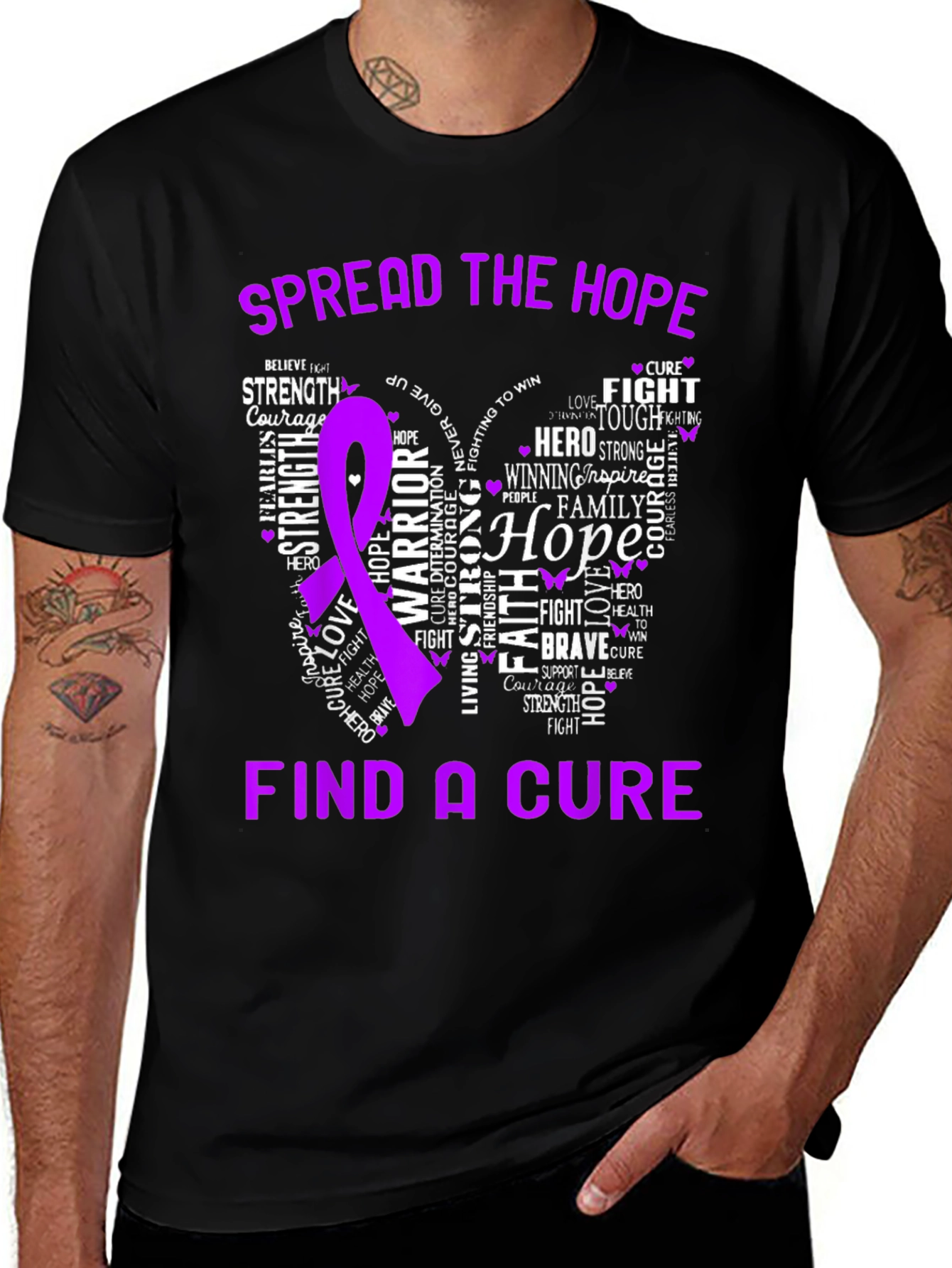 Variant 9 of Spread the Hope Purple Ribbon T-Shirt