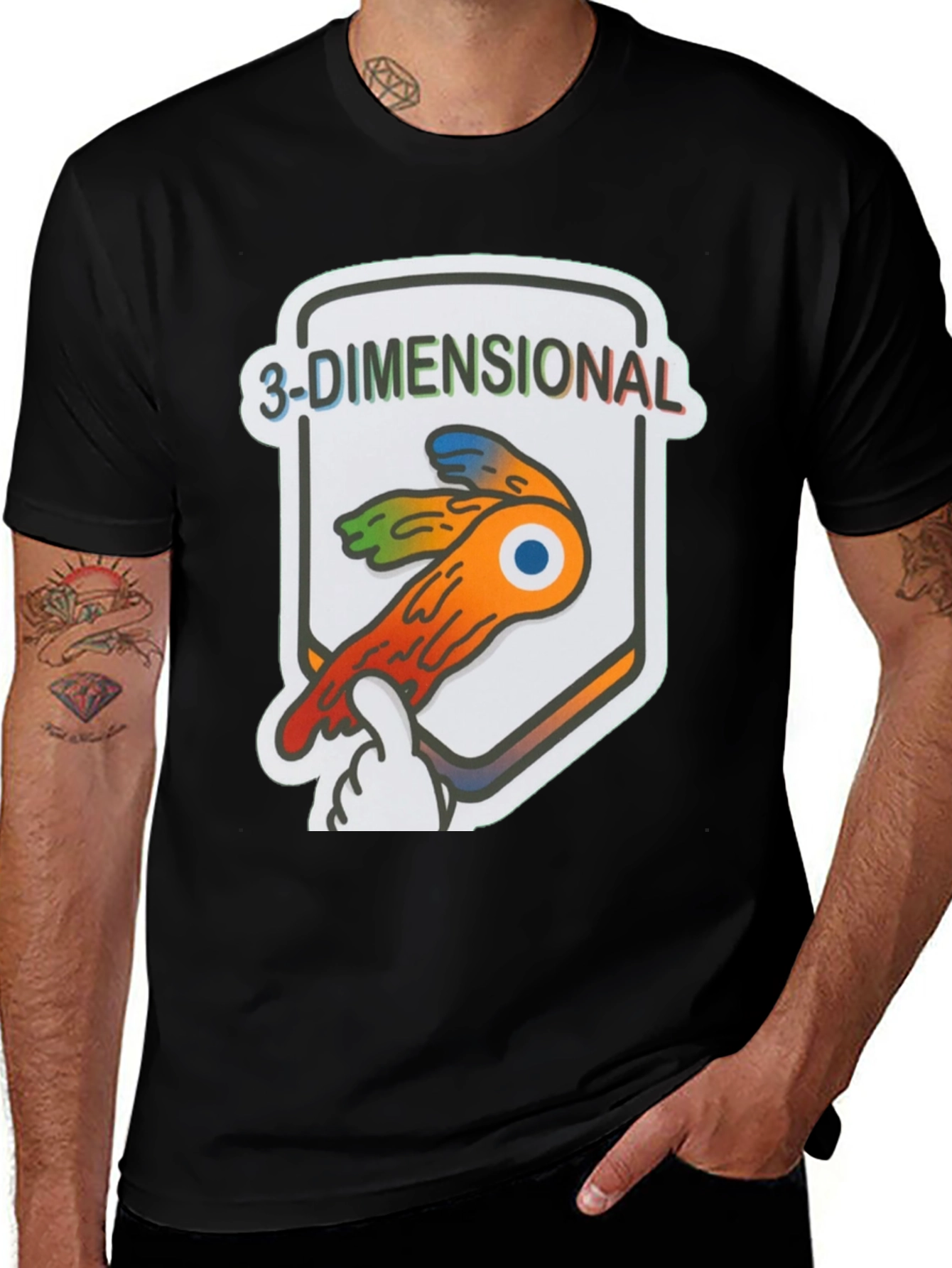 Variant 19 of 3-Dimensional Graphic T-Shirt | Funny Eye Design