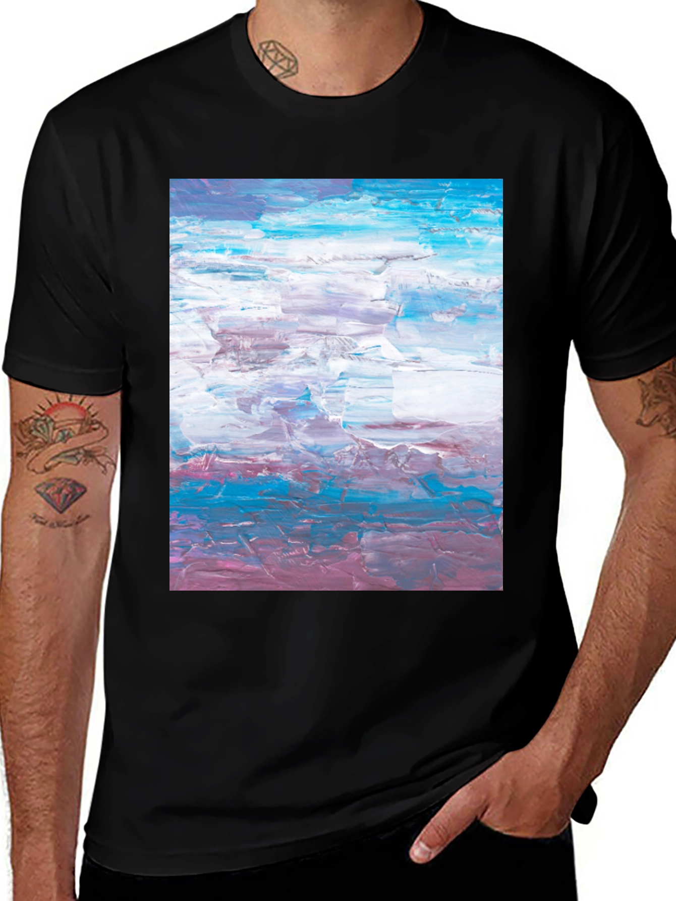 Variant 7 of Abstract Art Print Black T-Shirt
