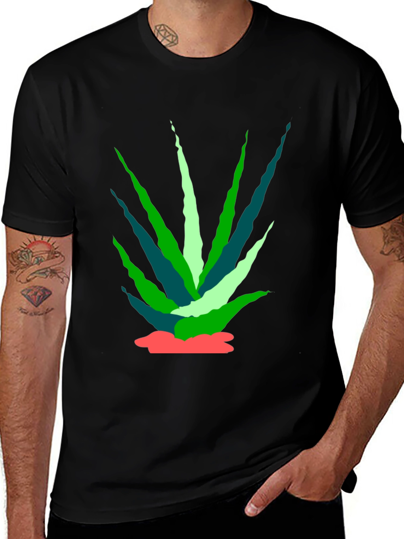 Variant 11 of Abstract Agave Plant Black Tee