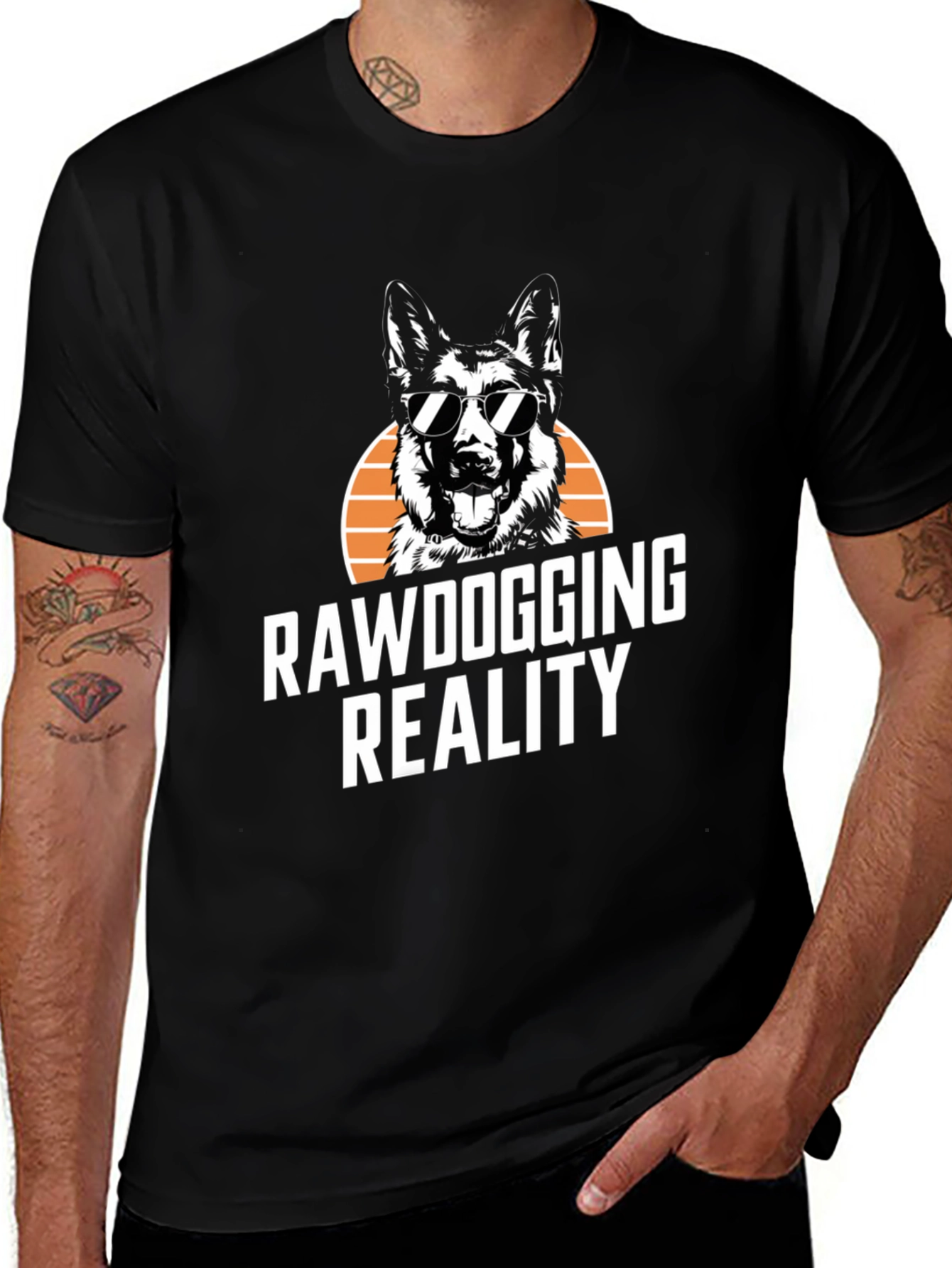 Variant 7 of Rawdogging Reality Dog Graphic Black T-Shirt