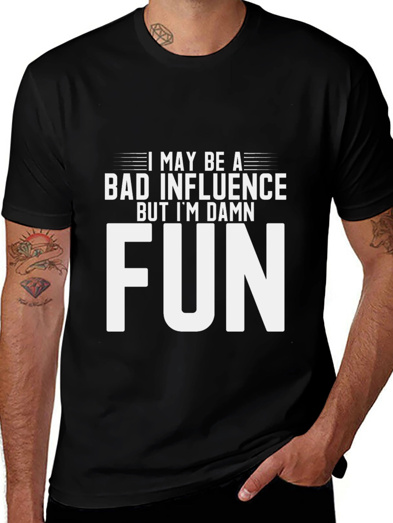 Variant 7 of Bad Influence Fun Graphic T-Shirt