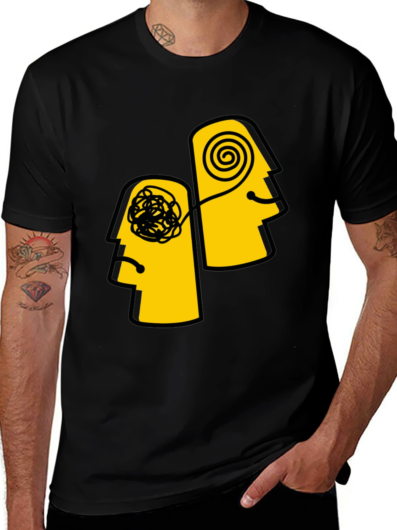 Variant 8 of Tangled Minds Graphic Tee - Unisex Black Cotton