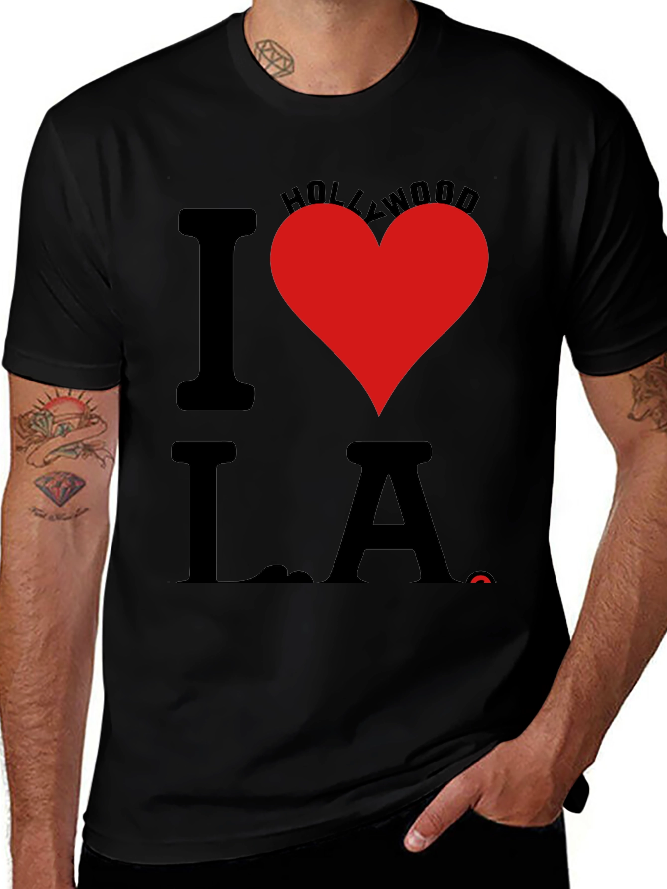 I Heart Hollywood LA T-Shirt - Black