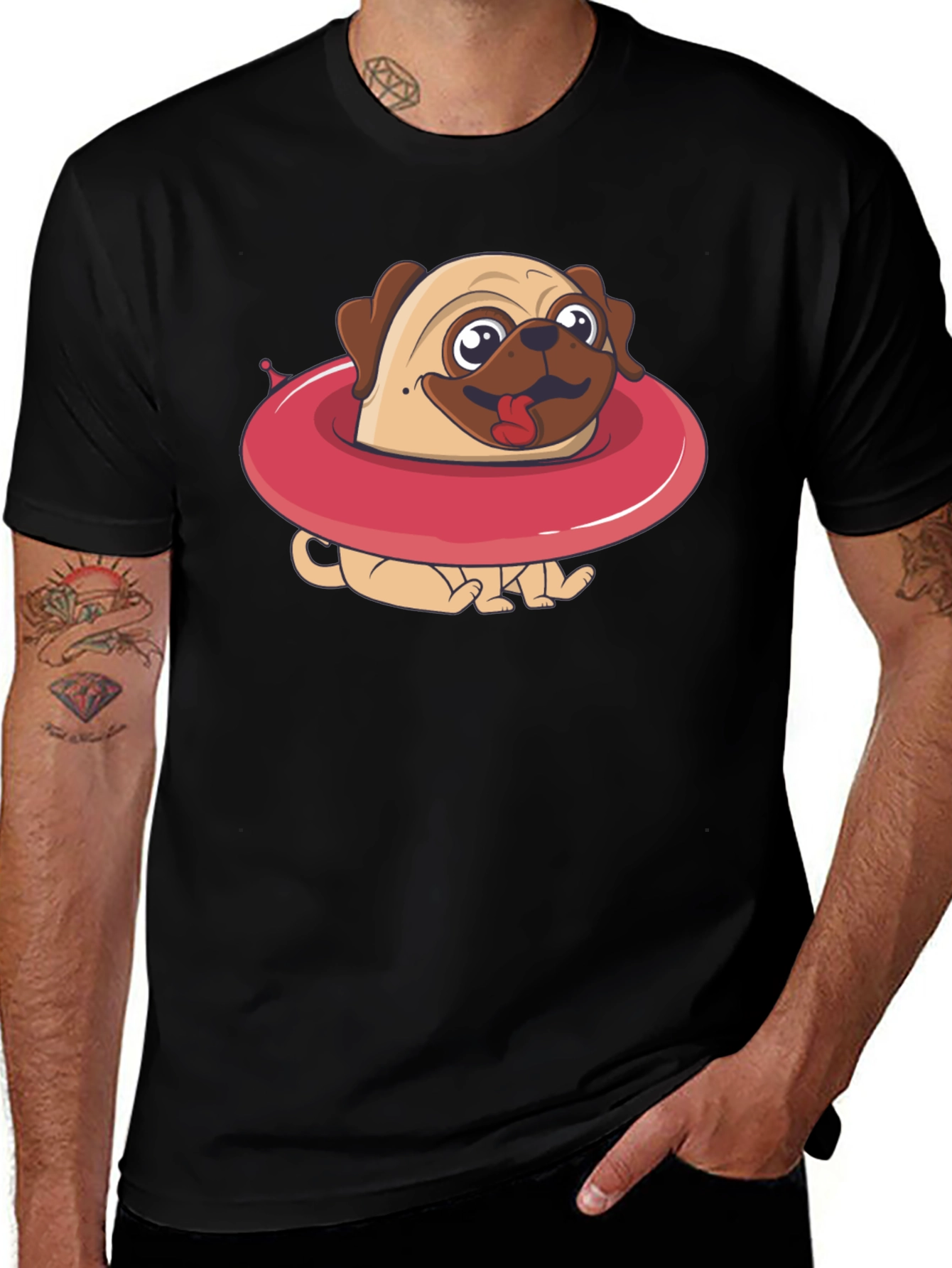 Variant 3 of Pug in Swim Ring Graphic Tee