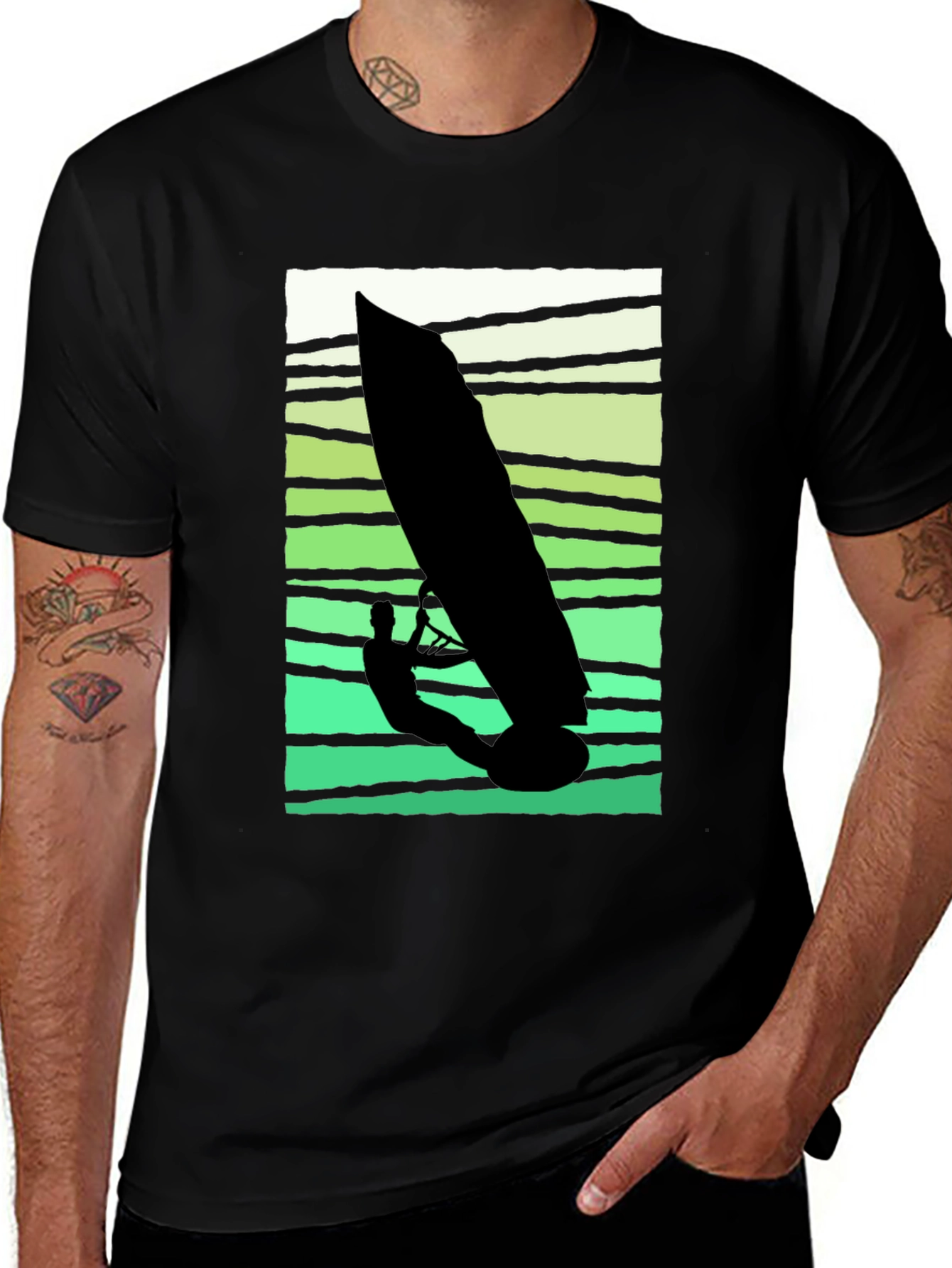 Variant 17 of Windsurfer Graphic Tee - Cool Summer Vibes