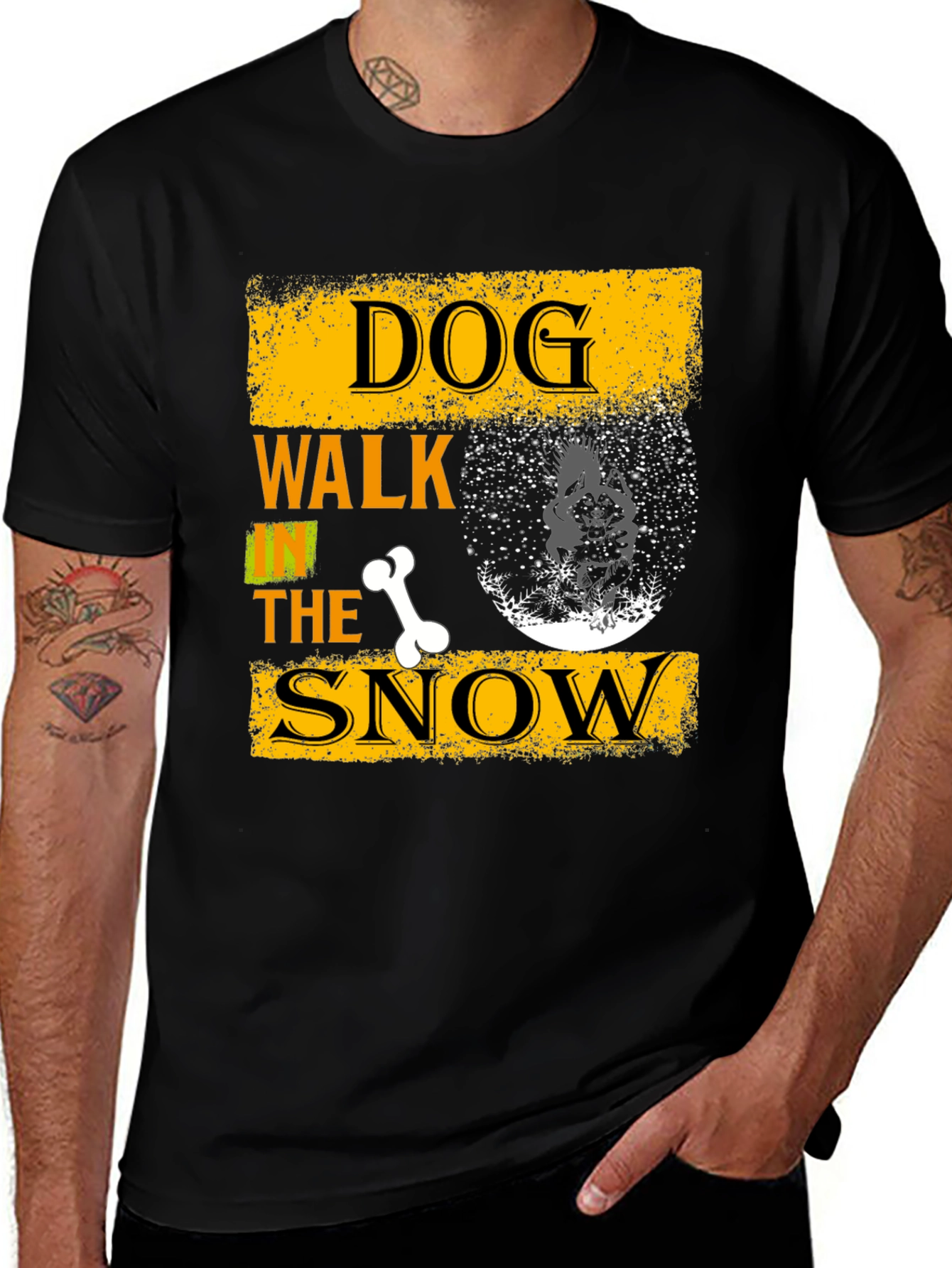 Variant 12 of Dog Walk in the Snow Graphic Tee