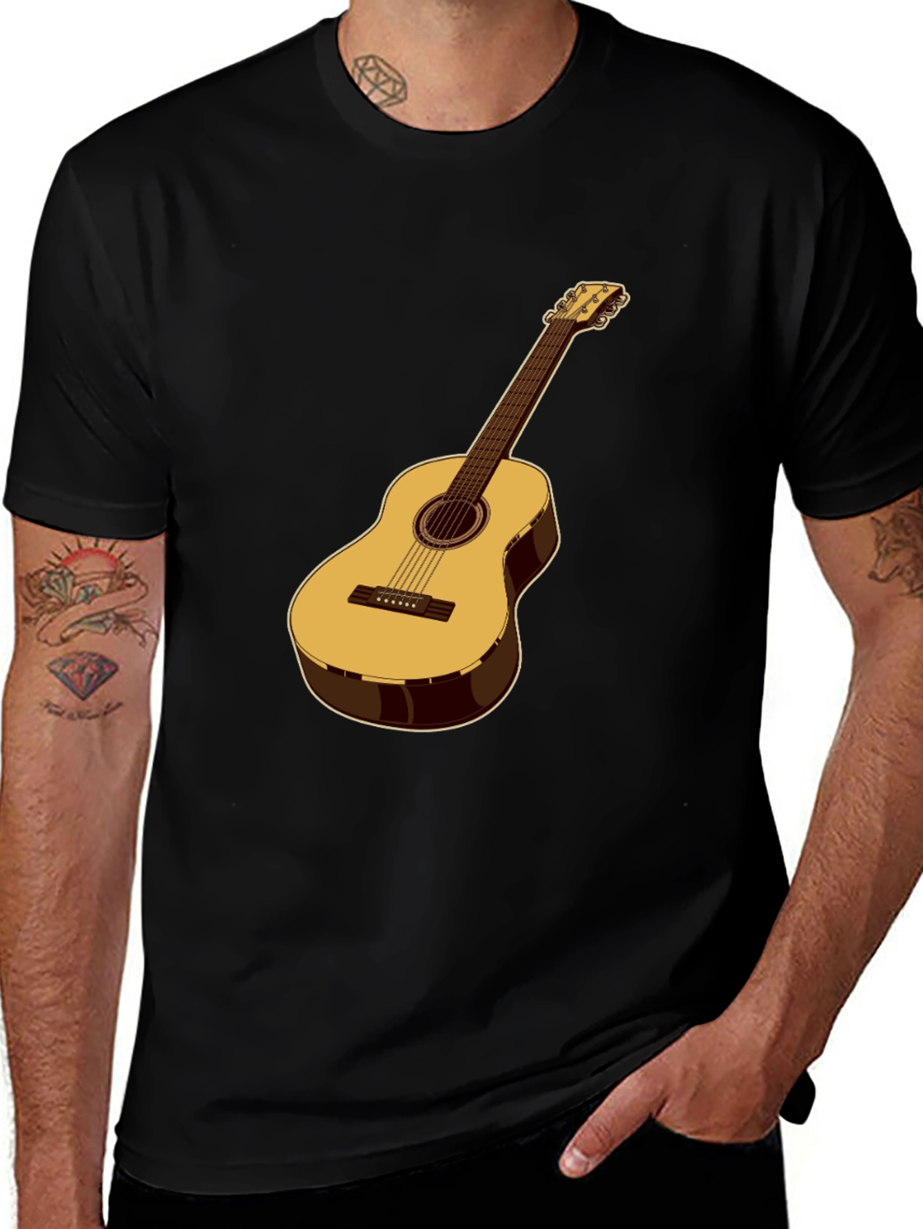 Variant 17 of Acoustic Guitar Graphic T-Shirt - Musical Style