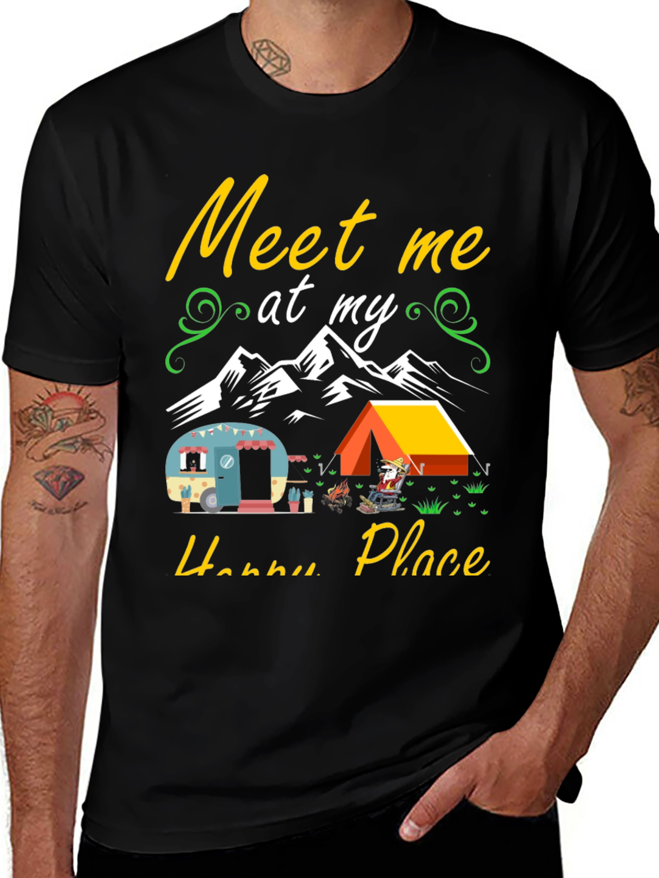 Variant 5 of Happy Place Camping Graphic Tee