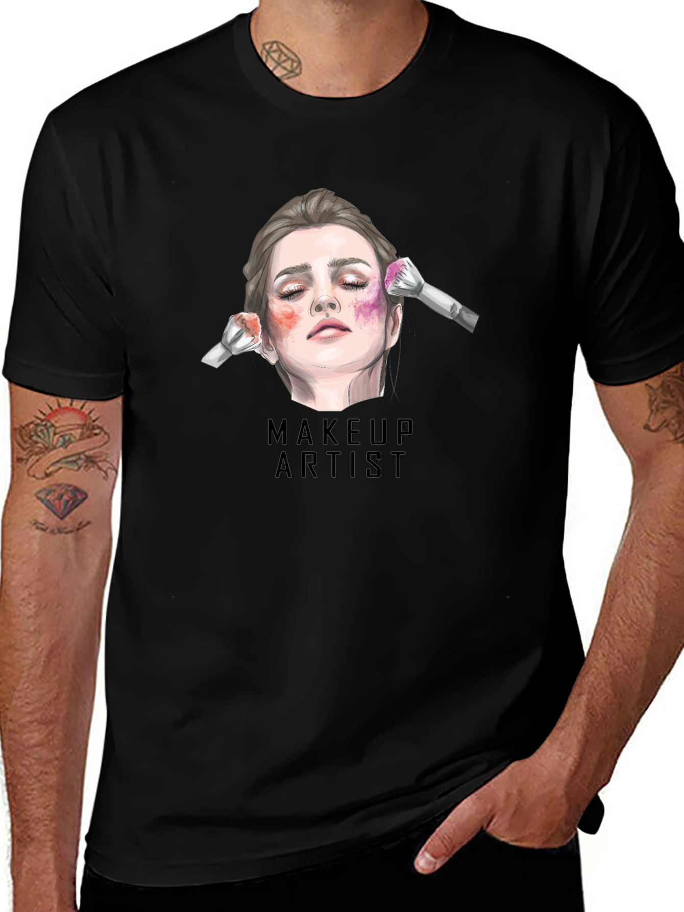 Variant 16 of Makeup Artist Graphic Tee - Unisex Black T-Shirt