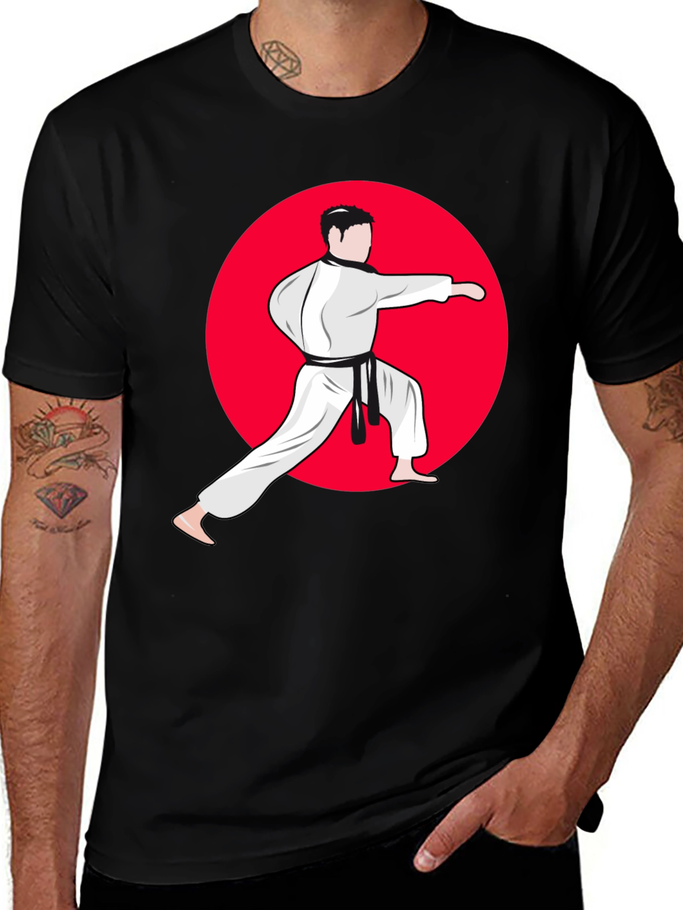 Variant 11 of Karate Silhouette Black T-Shirt