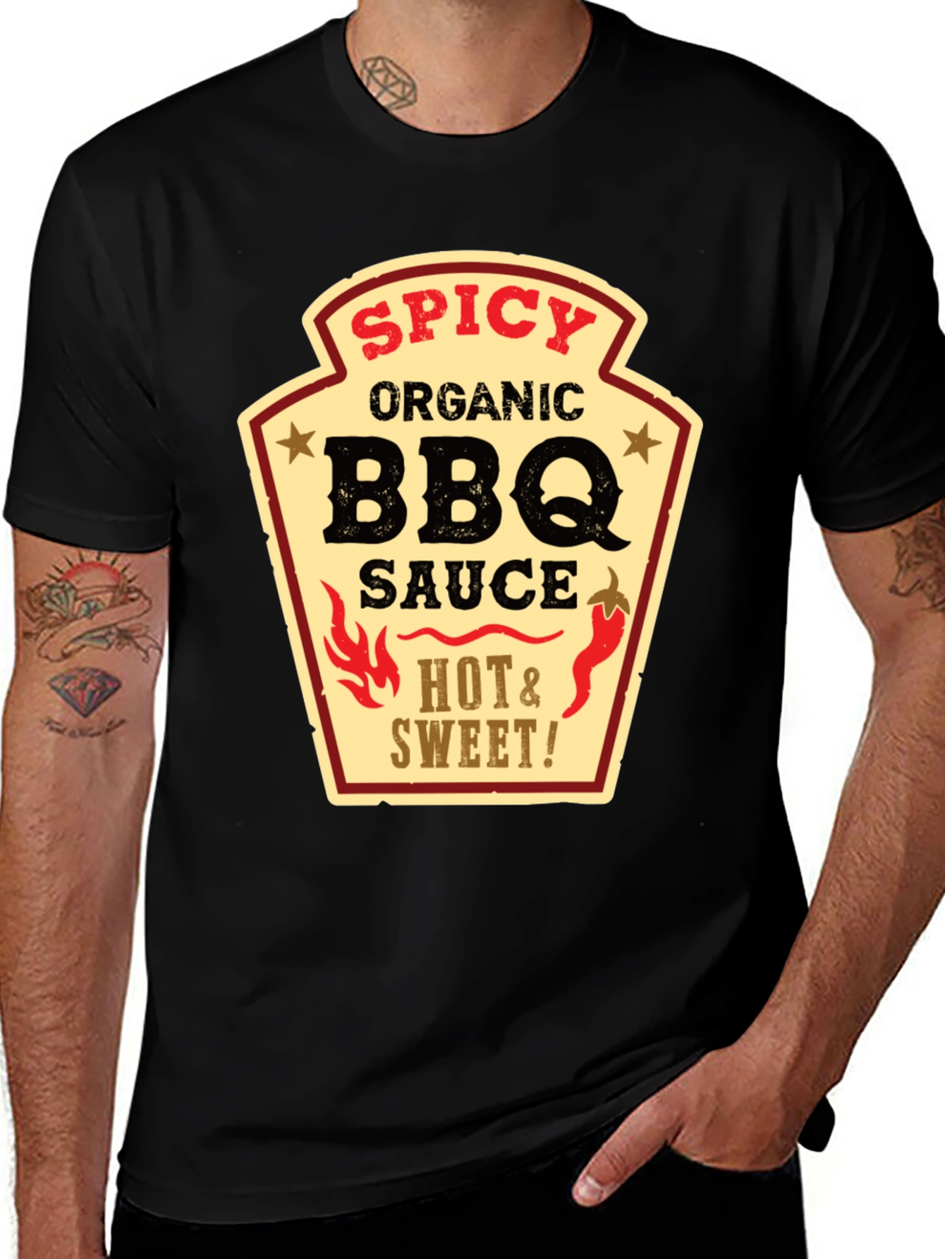 Variant 29 of Spicy BBQ Sauce Graphic Tee - Organic Cotton Blend