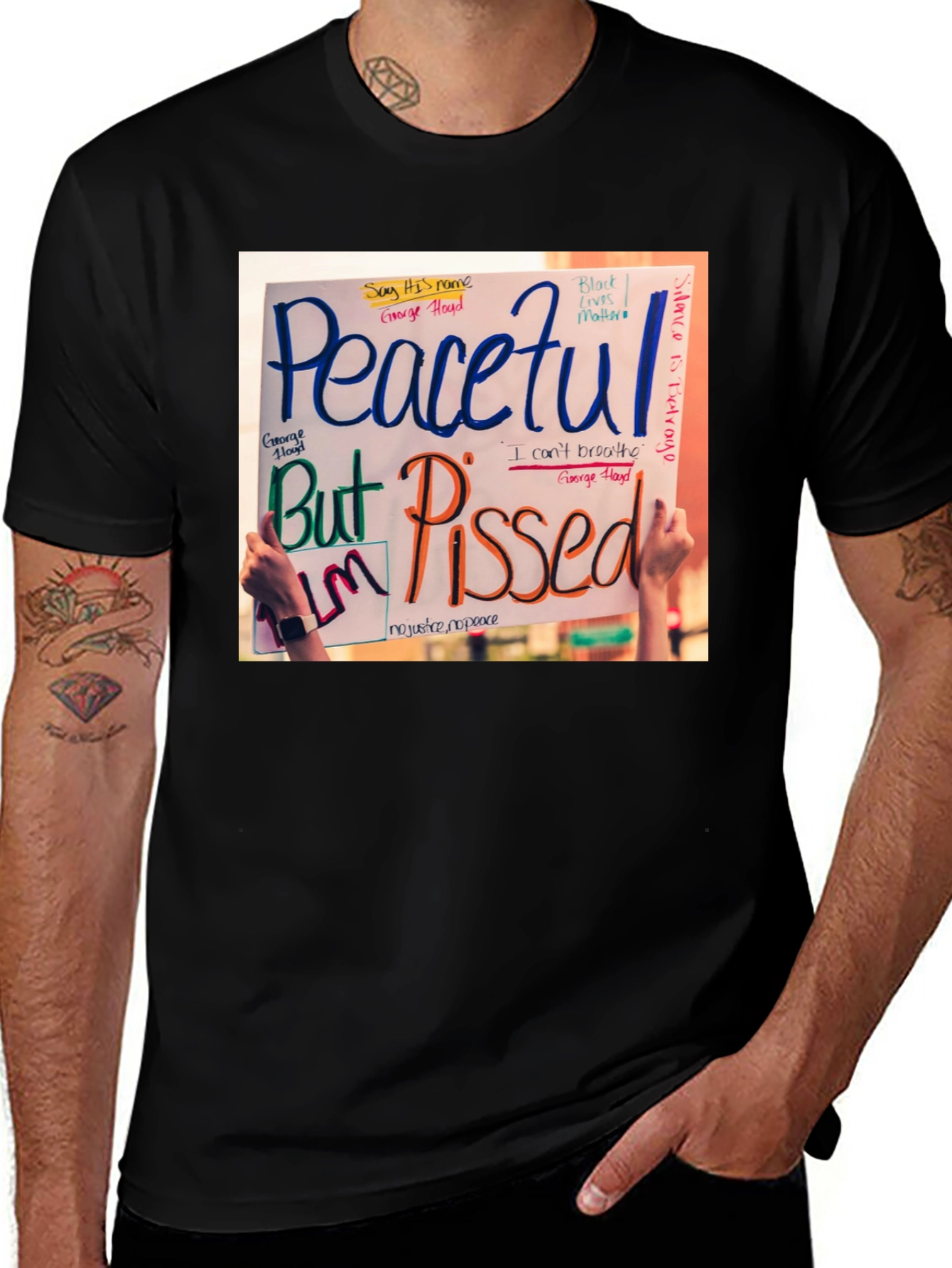 Variant 17 of Peaceful But Pissed T-Shirt