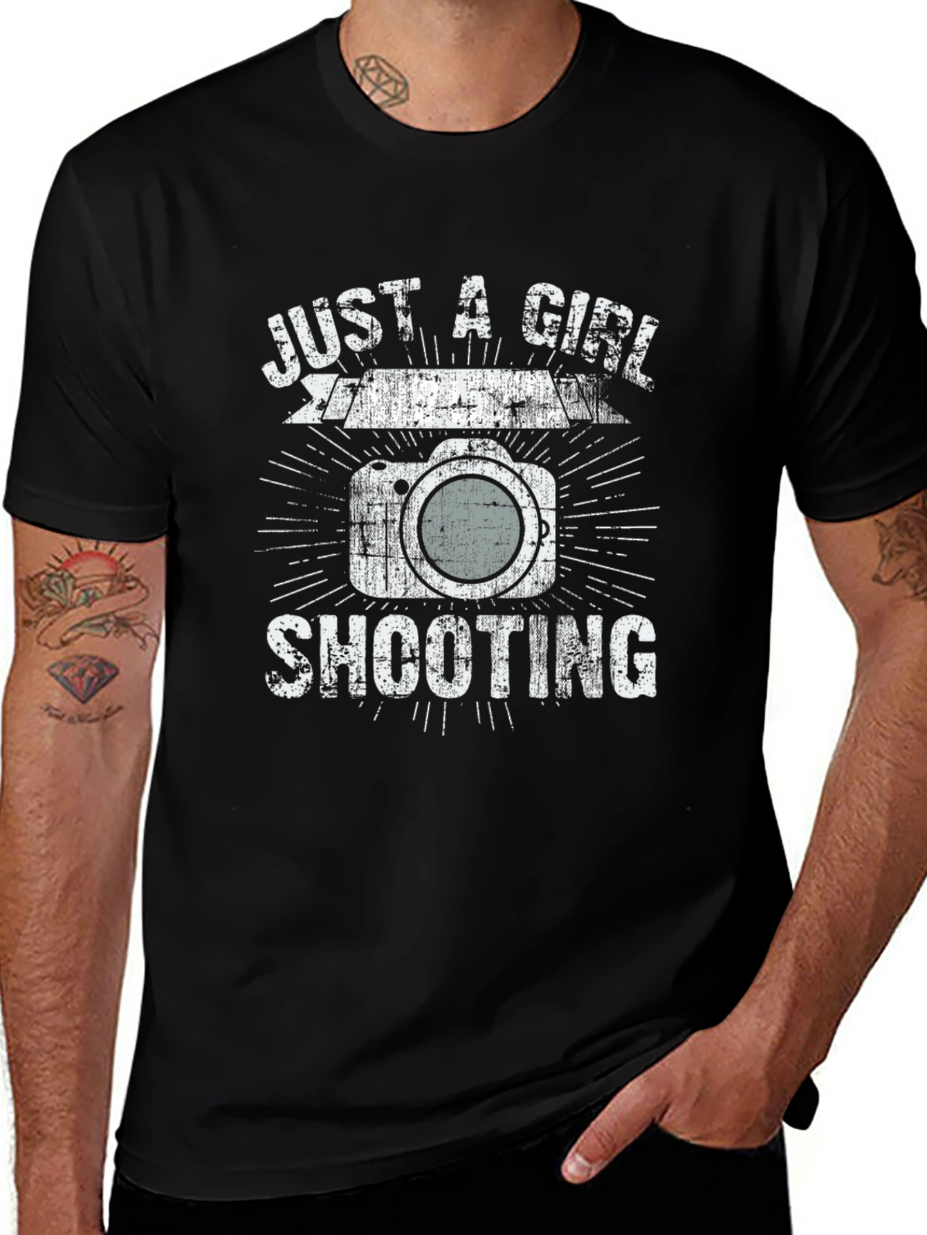 Variant 22 of Just A Girl Shooting T-Shirt - Photography Camera Design