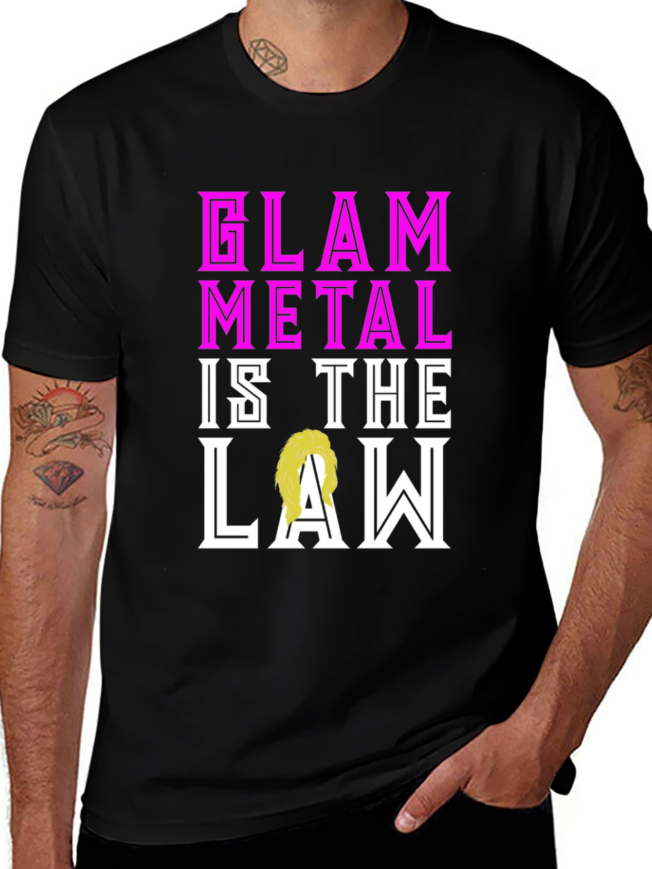 Variant 3 of Glam Metal is the Law T-Shirt
