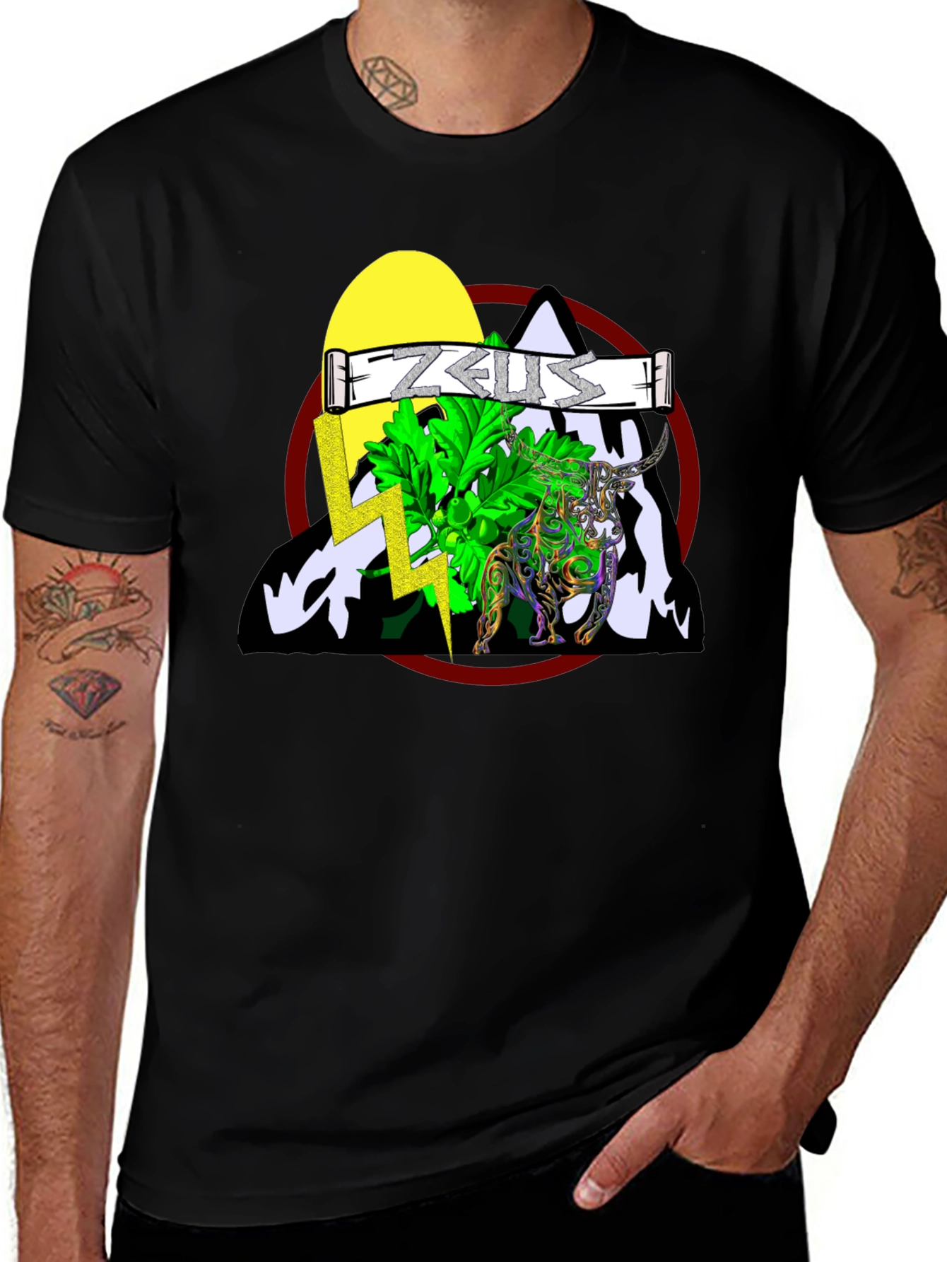 Zeus Graphic T-Shirt - Mythical Bull Design