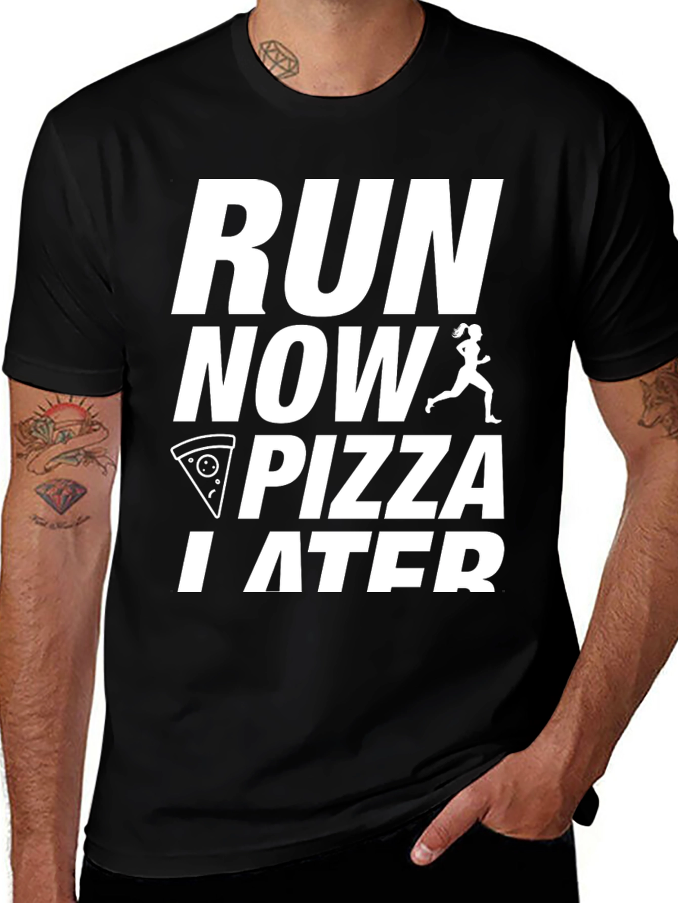 Variant 13 of Run Now Pizza Later Graphic T-Shirt