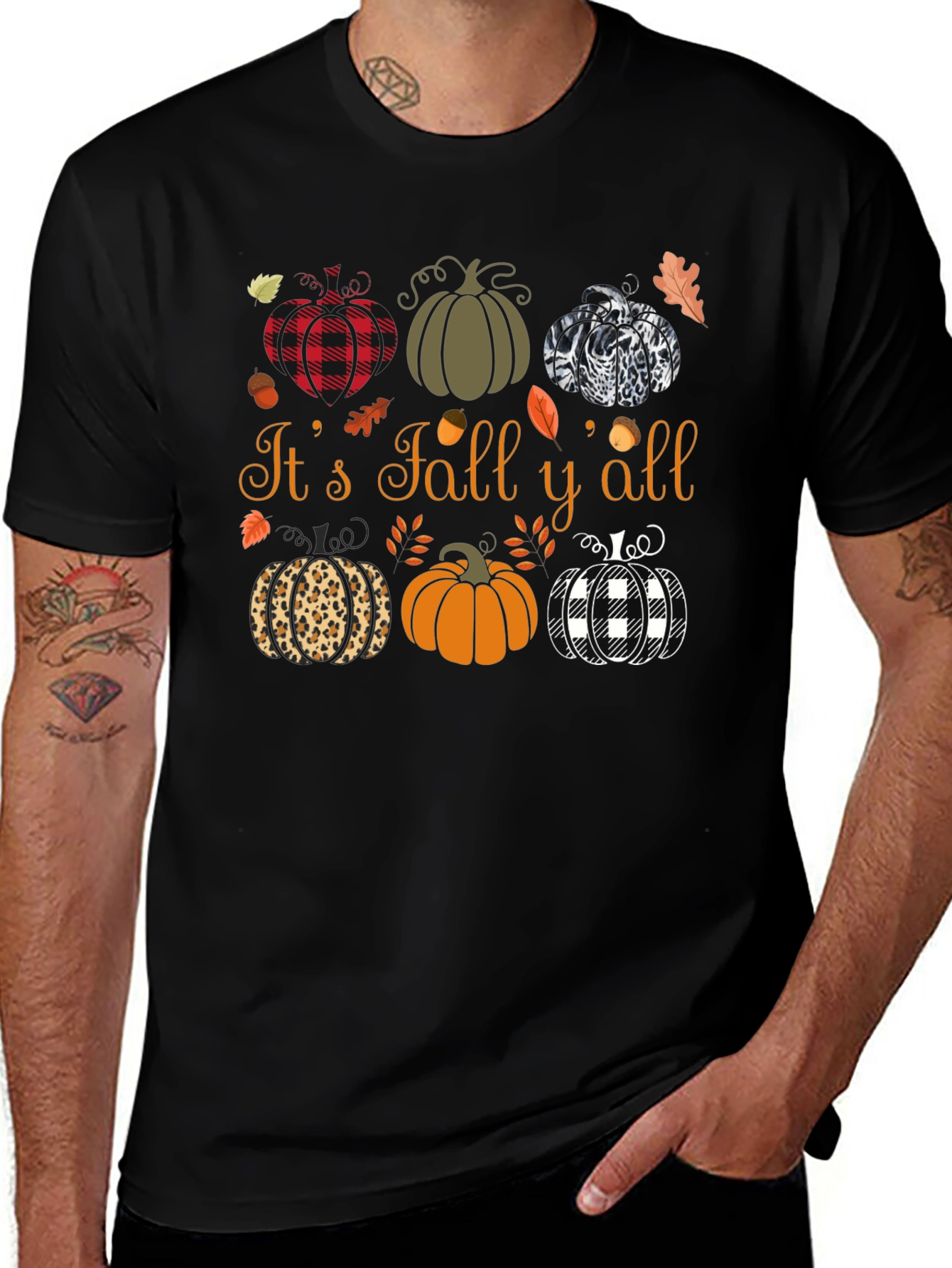 Variant 30 of Fall Y'all Pumpkin T-Shirt - Autumn Design