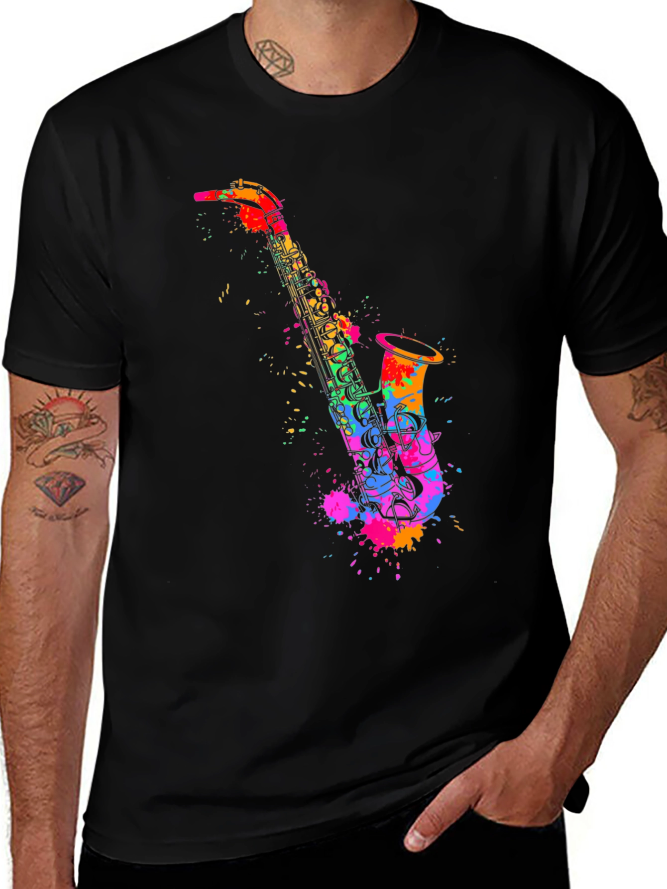 Variant 29 of Vibrant Saxophone Graphic T-Shirt - Music Lover Tee