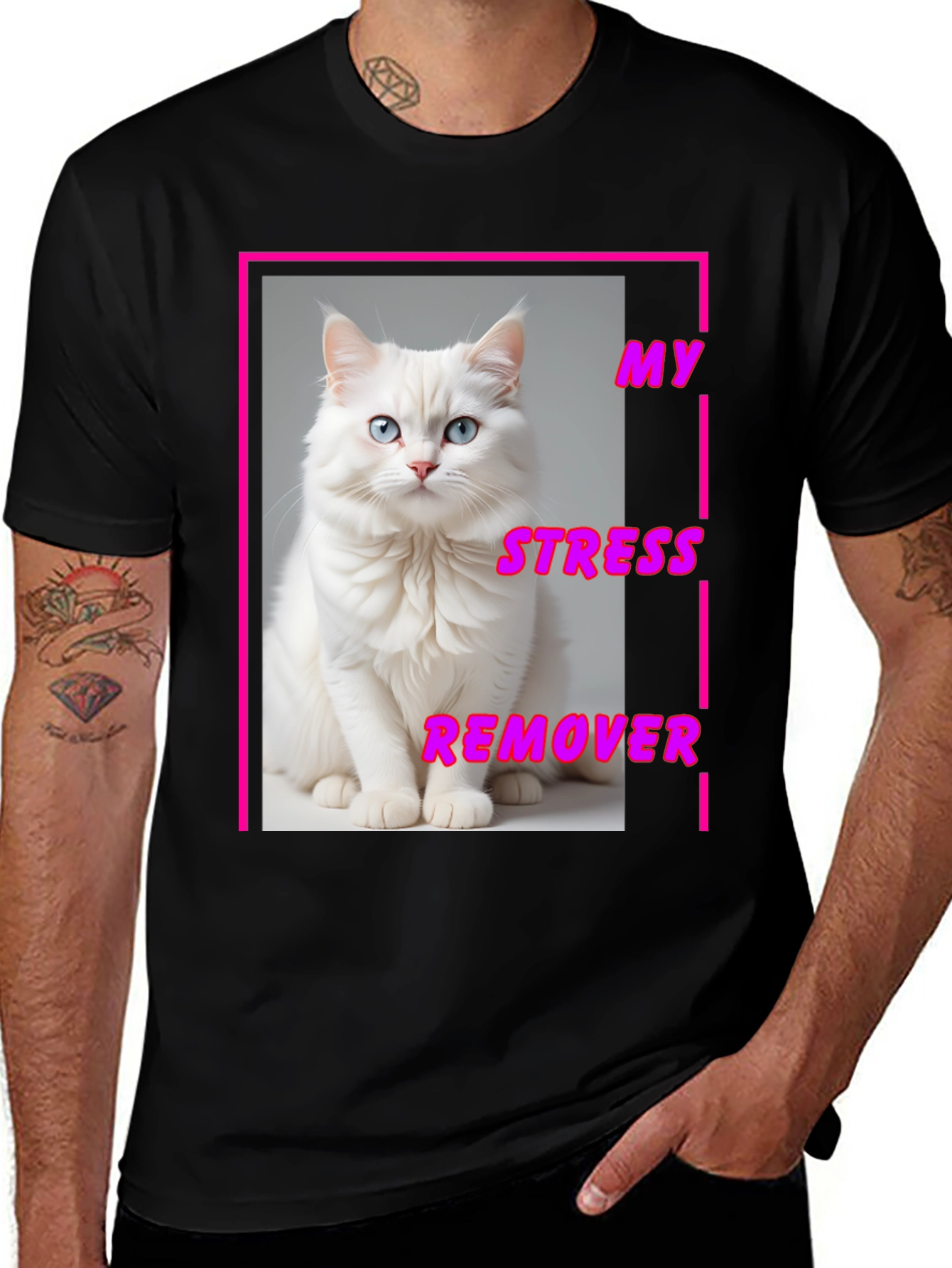 Variant 17 of My Stress Remover Cat T-Shirt