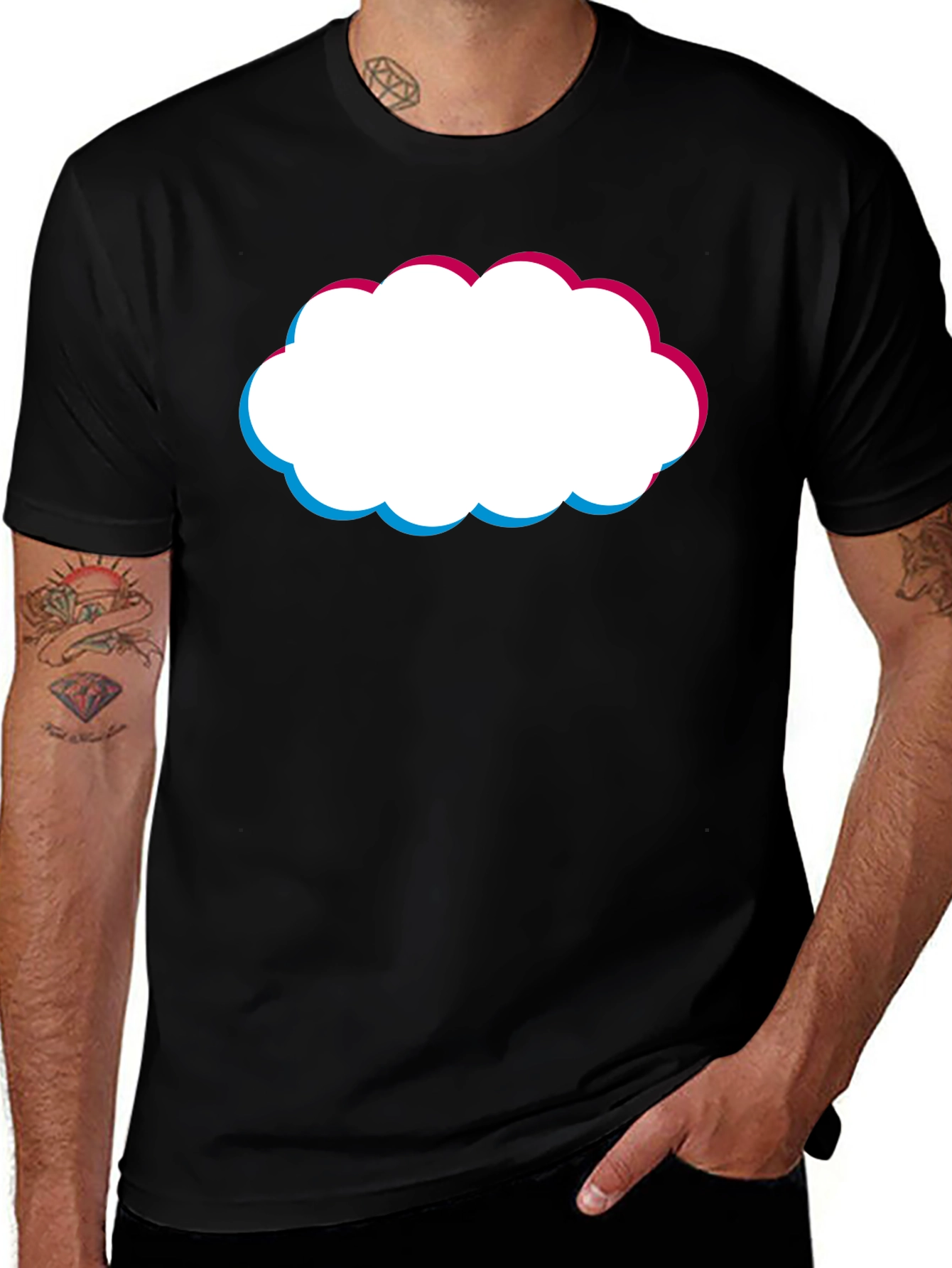 Variant 8 of Trendy Cloud Graphic Tee - Soft Black T-Shirt