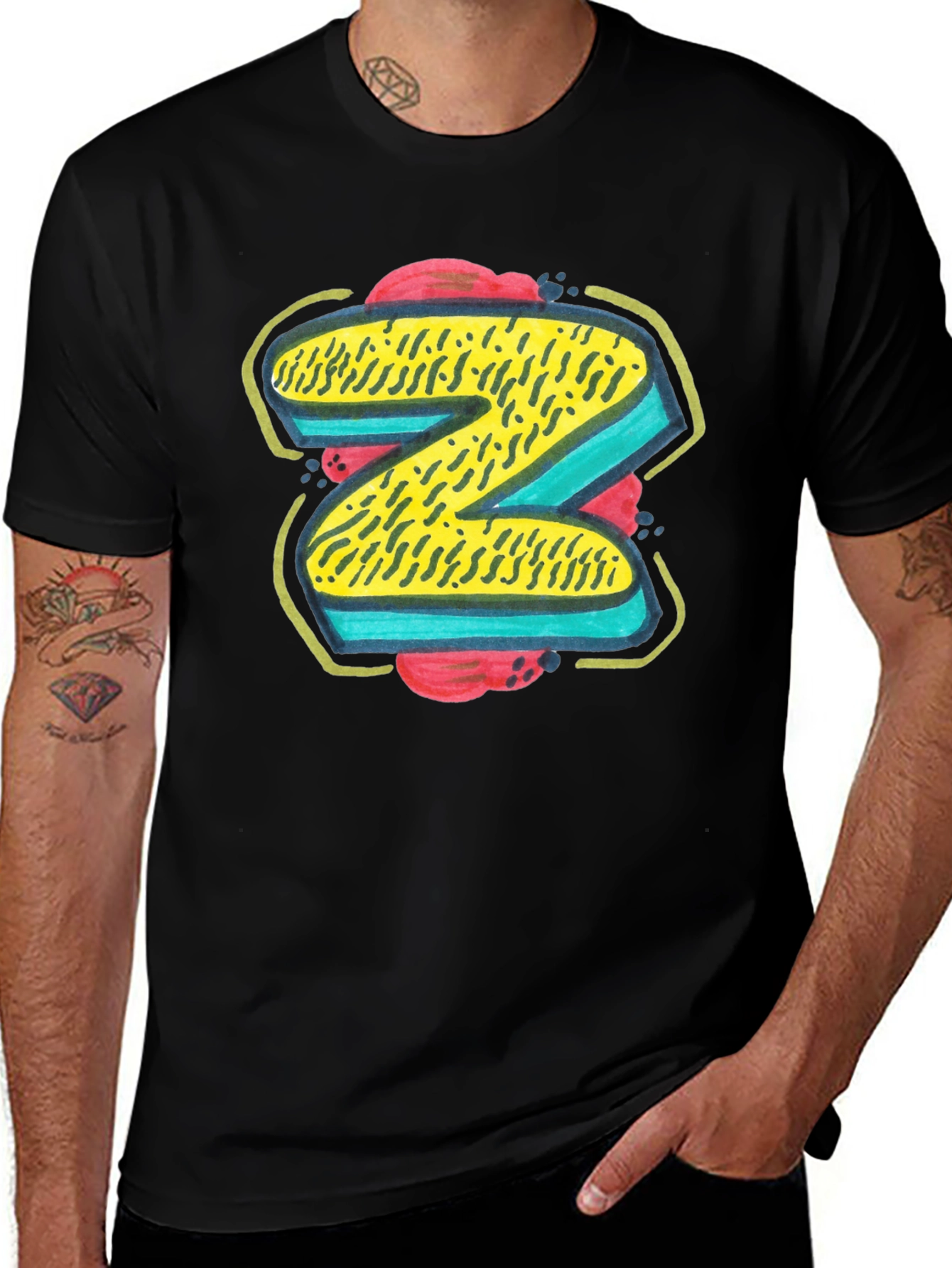 Variant 15 of Letter Z Graphic Tee - Unique Design