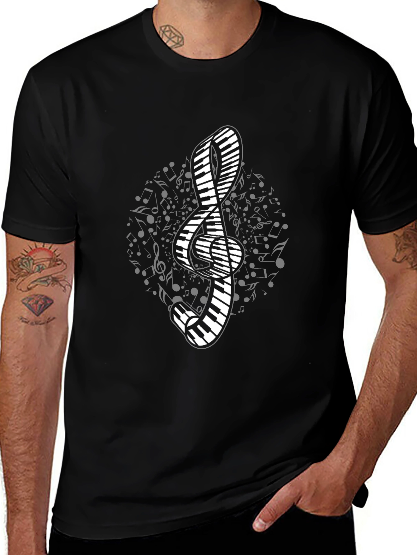 Variant 21 of Musical Clef Piano Keys T-Shirt