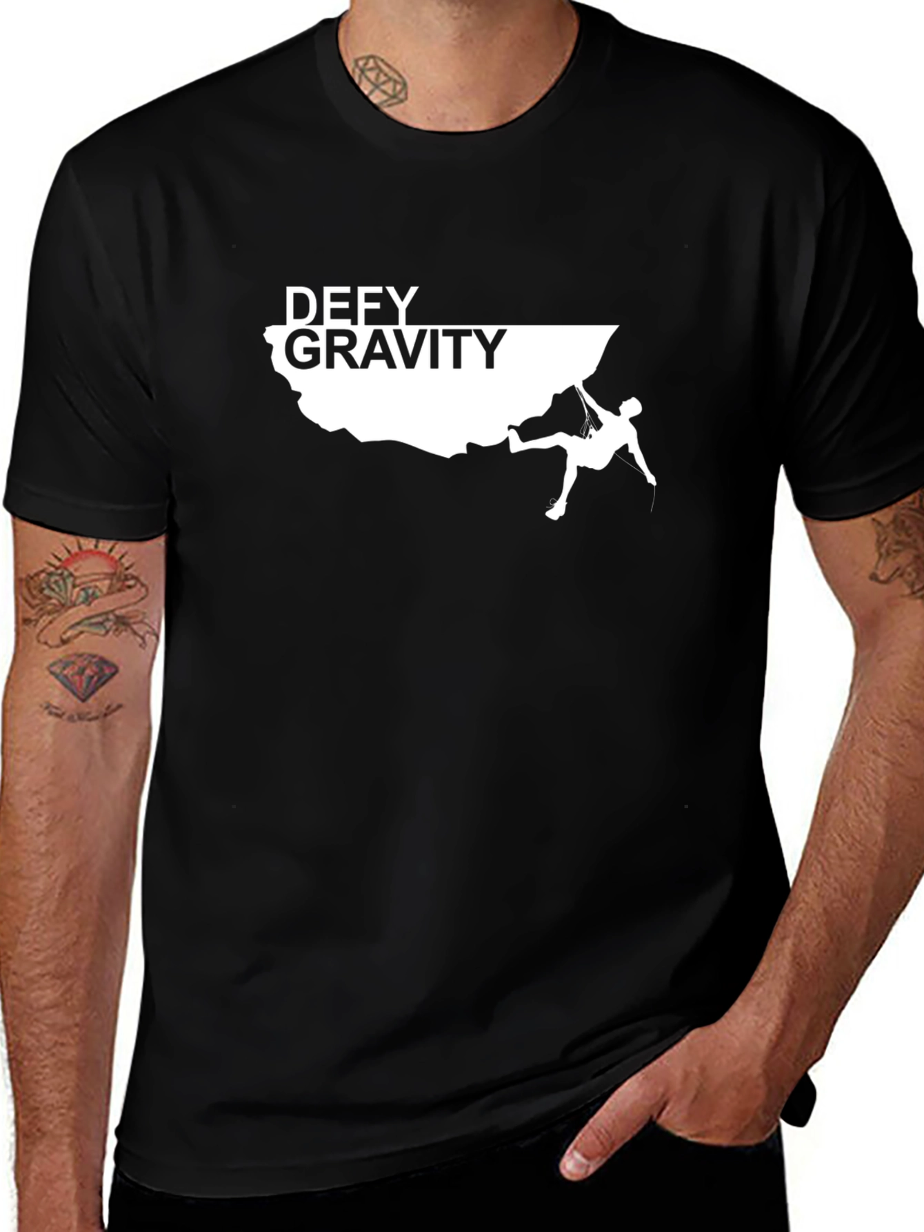 Variant 9 of Defy Gravity Climbing Graphic T-Shirt - Black