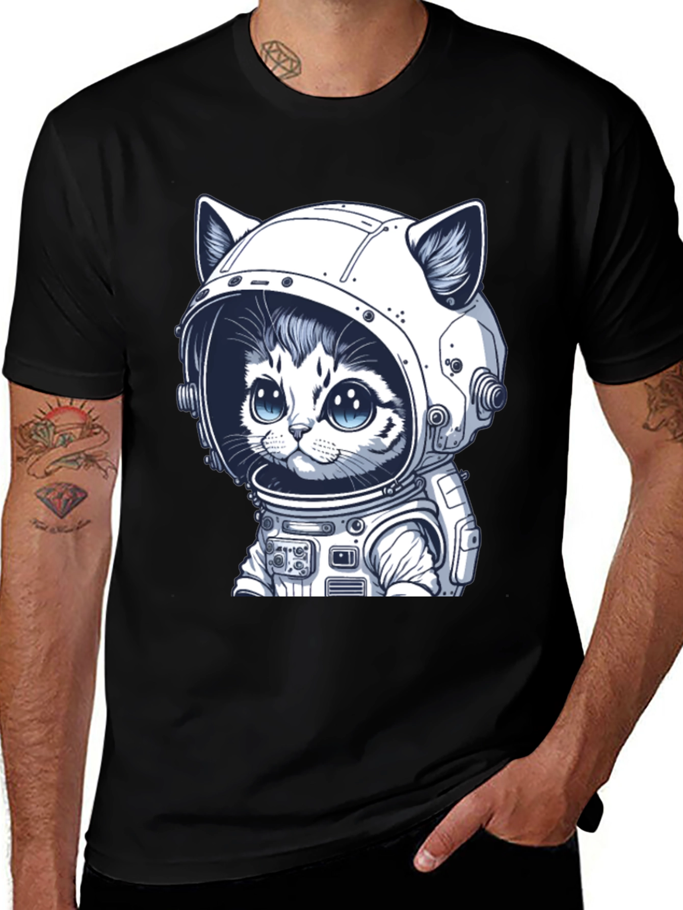 Variant 30 of Astronaut Cat T-Shirt - Cute Space Kitten Design