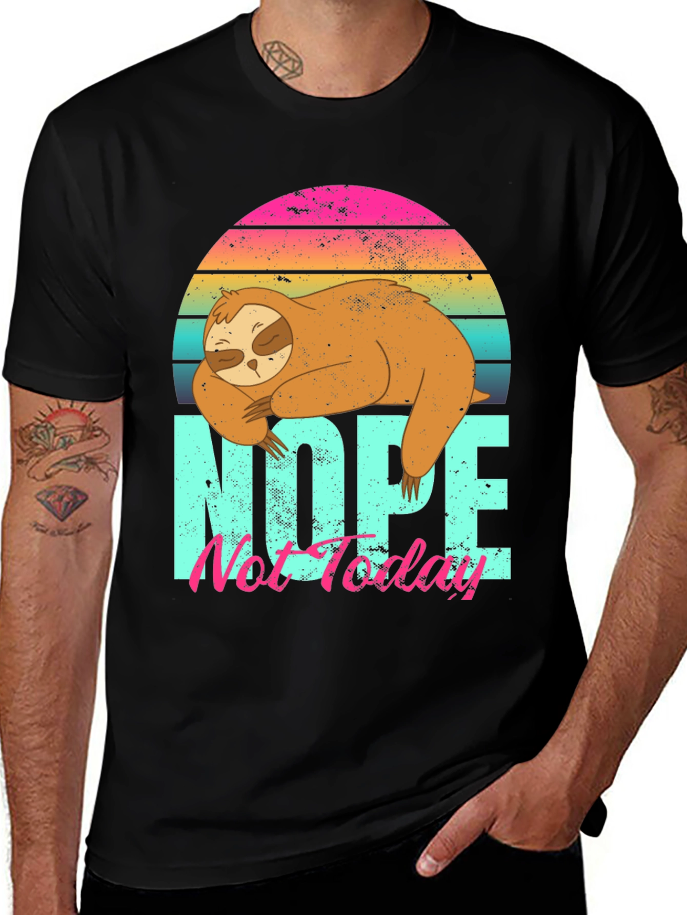 Variant 4 of Nope Not Today Sloth Graphic Tee - Relaxed Style