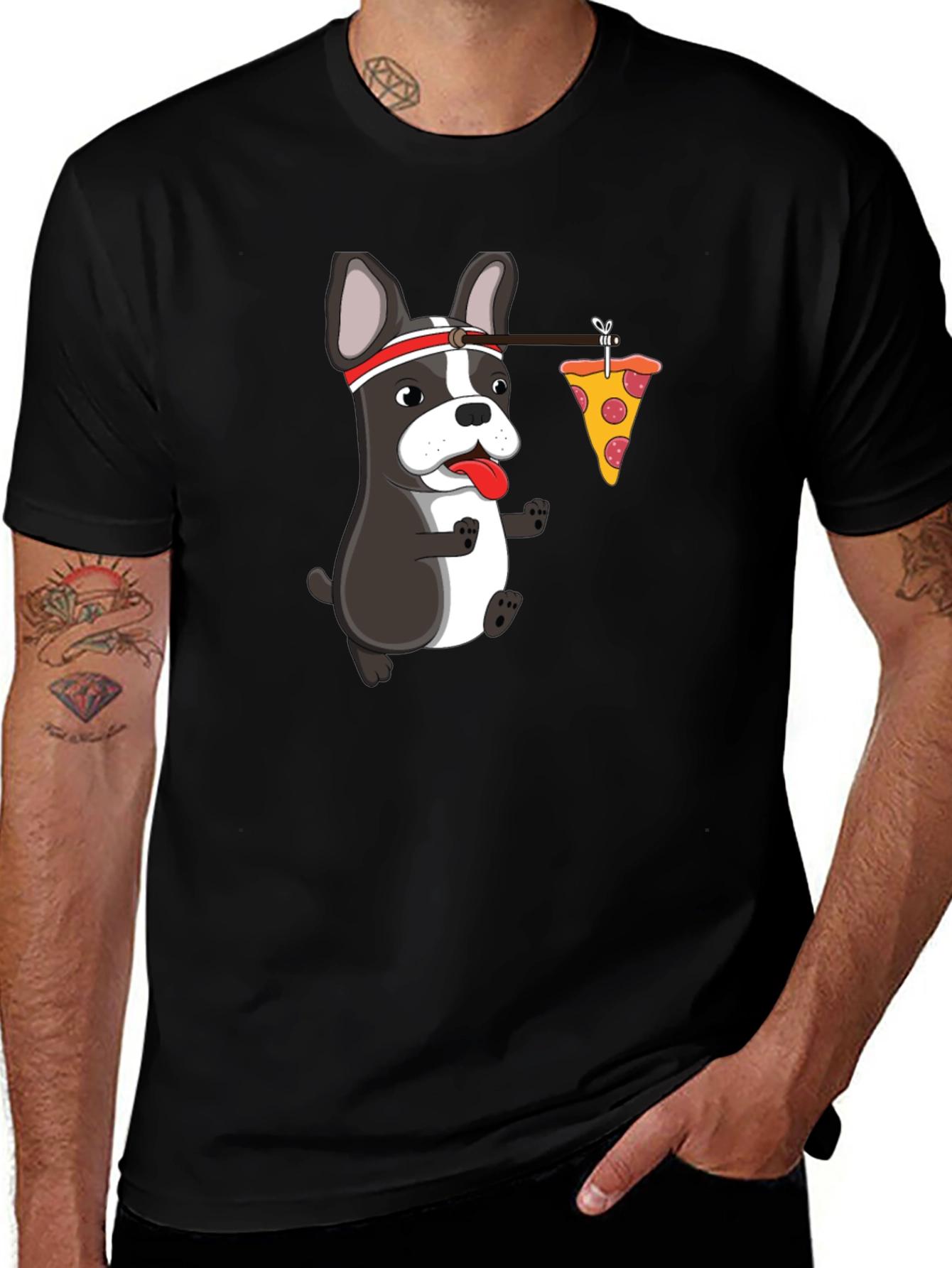 Variant 16 of Dog Pizza Humor Graphic Tee