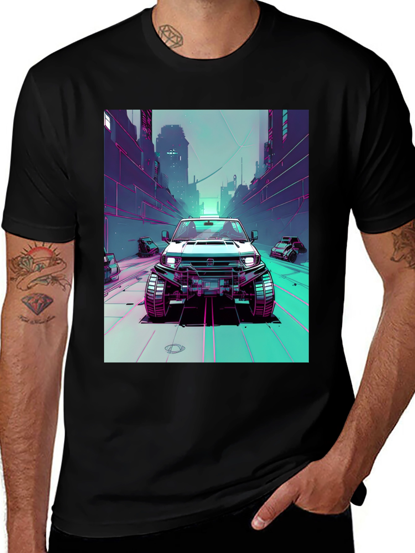 Variant 23 of Retro Cyberpunk Car T-Shirt