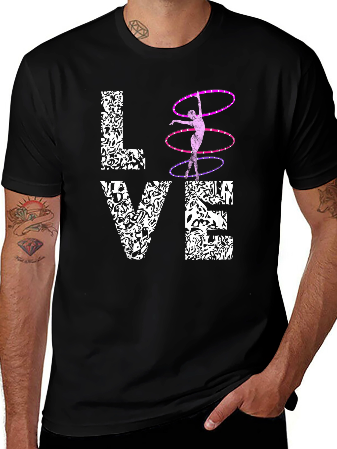 Variant 12 of LOVE Hula Hoop Graphic T-Shirt