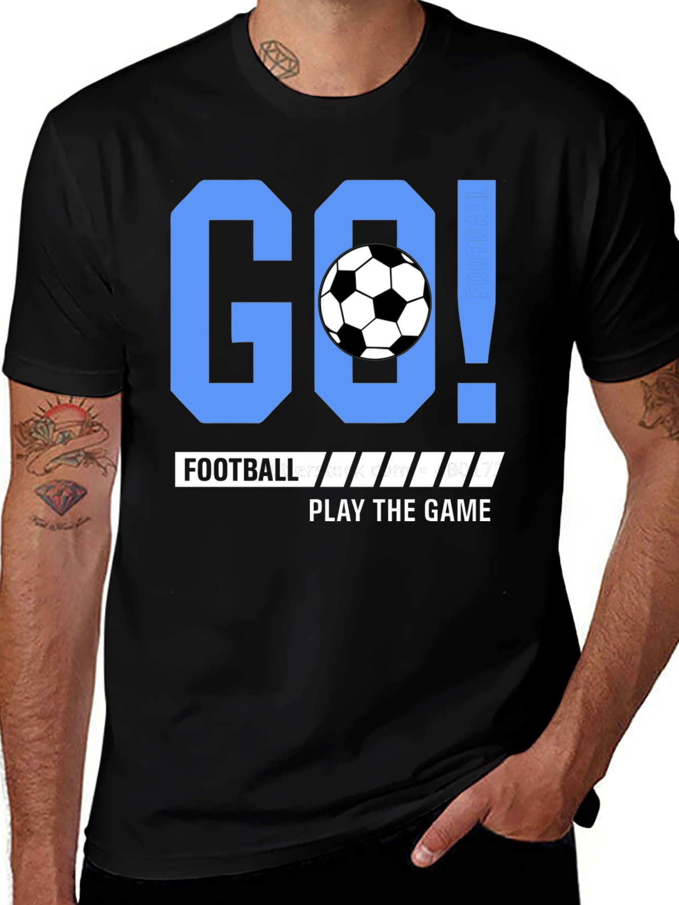 Variant 7 of Go Football Play the Game Black T-shirt