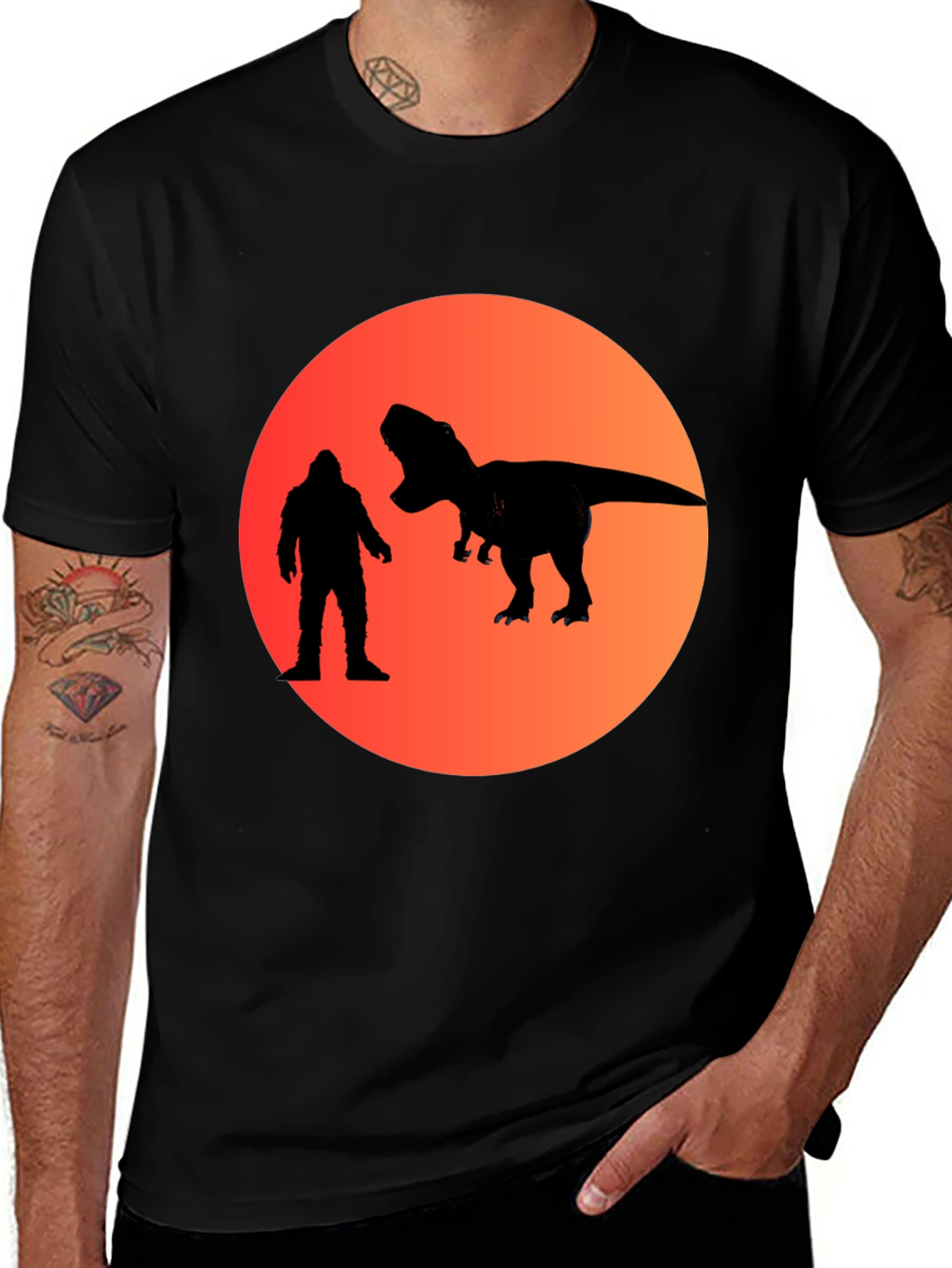 Bigfoot vs. T-Rex T-Shirt
